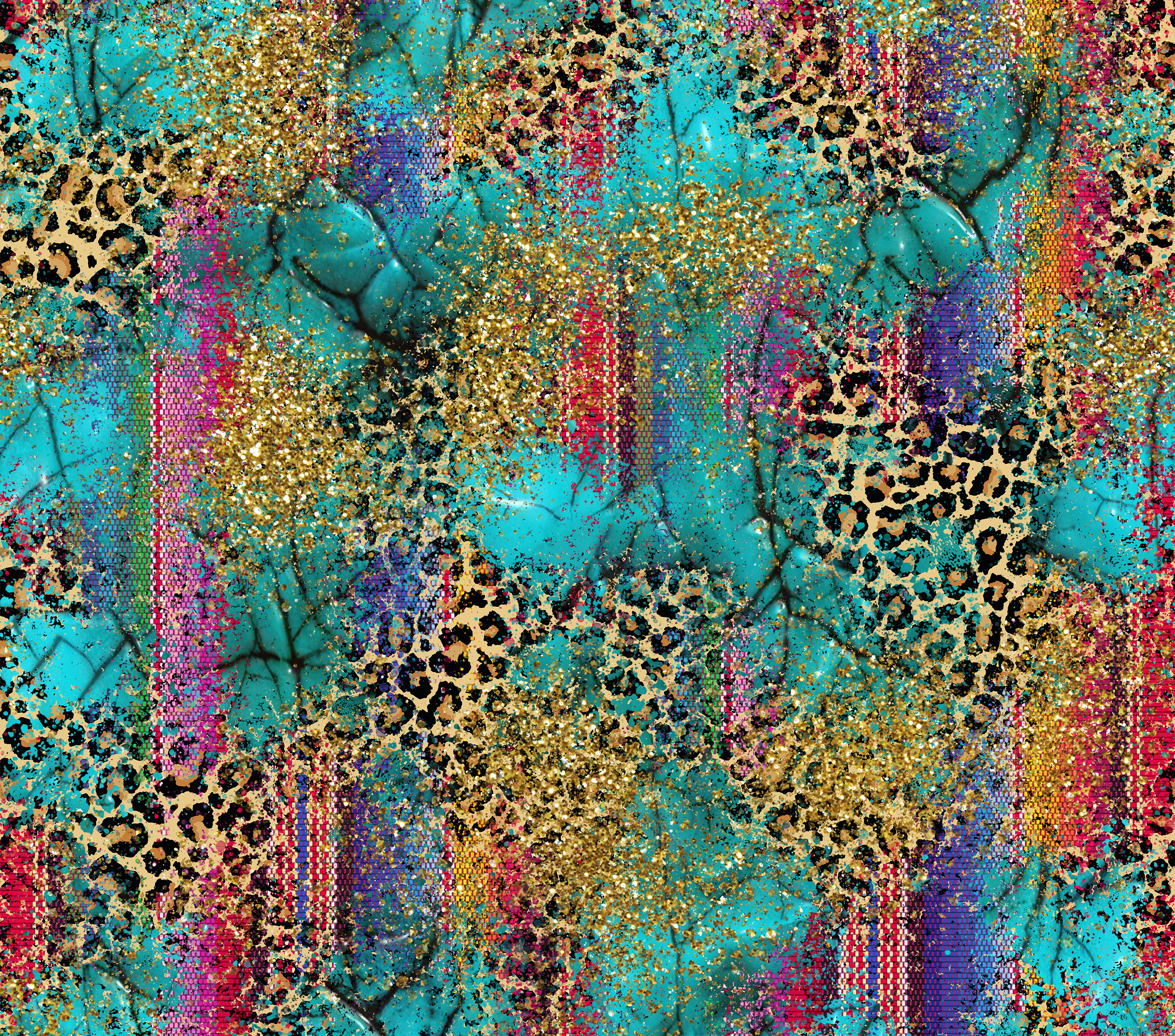 Colorful Serape Leopard - Full Pattern - Vinyl, Sublimation Transfers