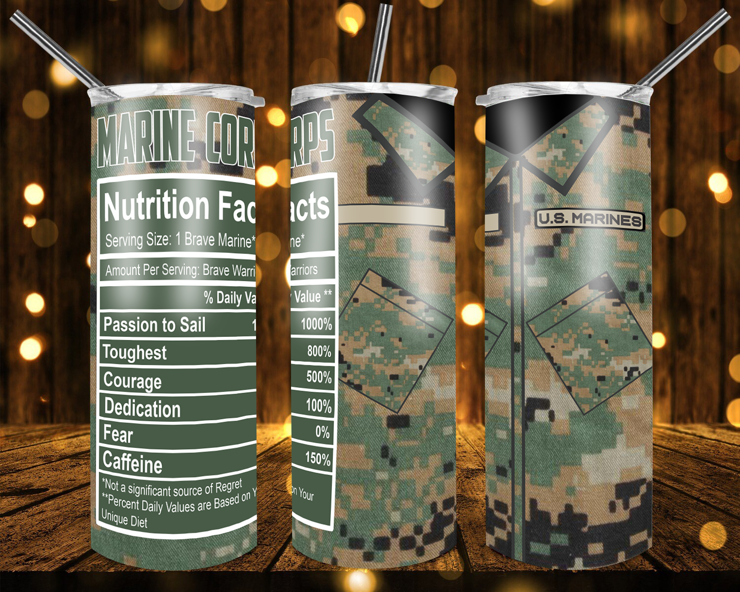 Marine Corp - Tumbler Wrap Sublimation Transfers