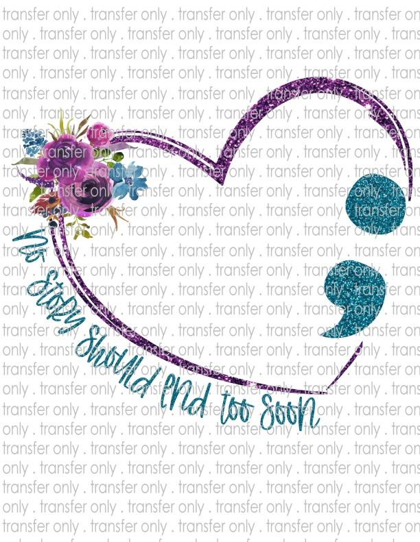 Mental Health & Suicide Awareness - Waterslide, Sublimation Transfers