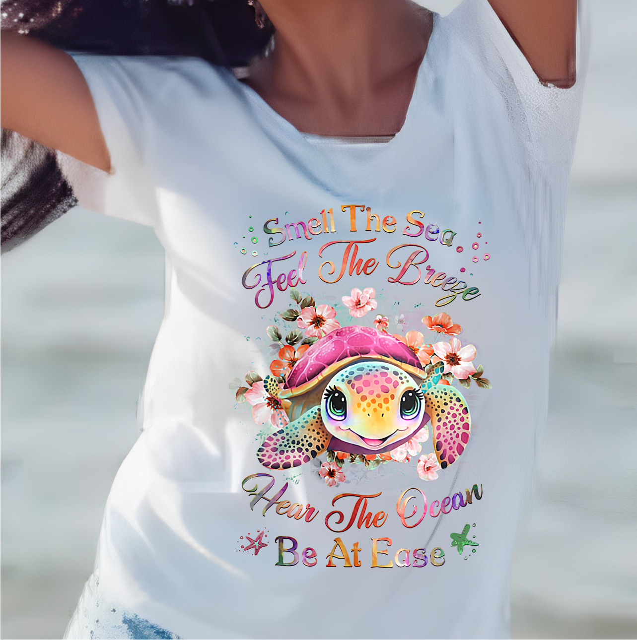 Smell The Sea, Feel The Breeze, Hear The Ocean, Be At Ease - DTF Transfer