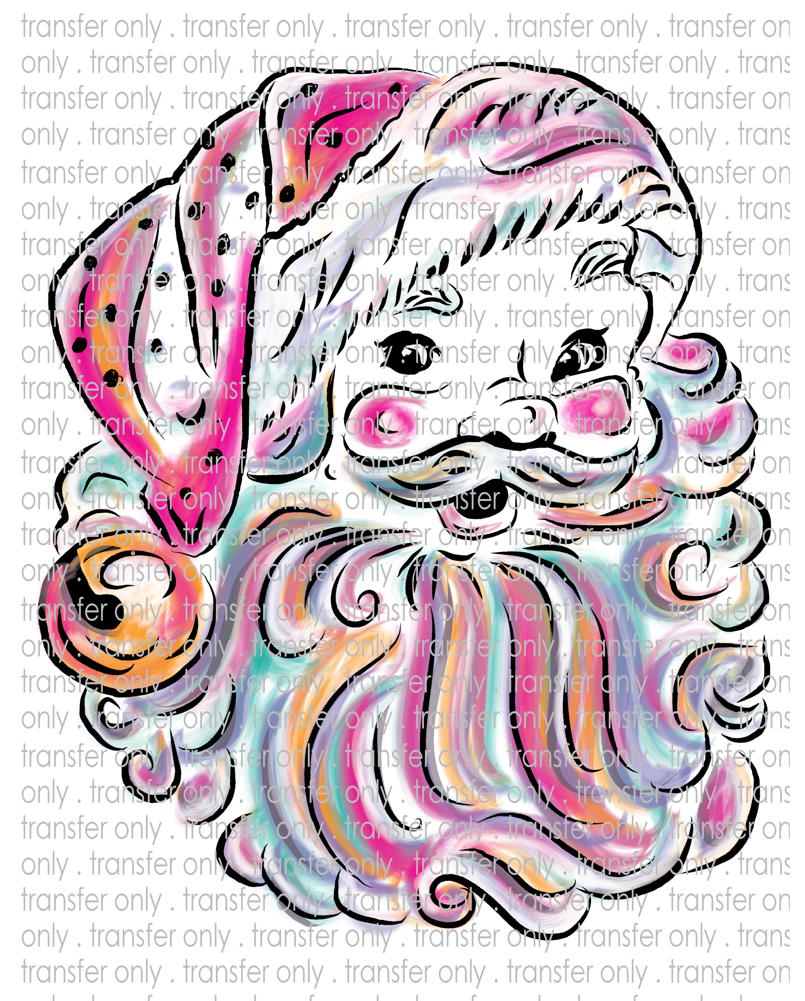 Watercolor Santa - Waterslide, Sublimation