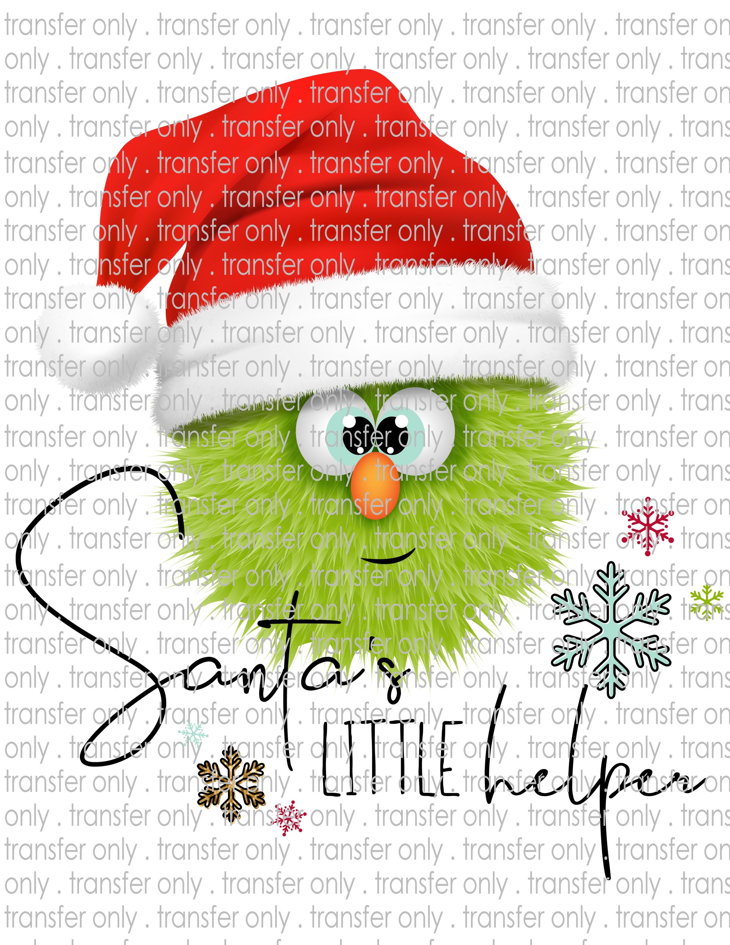 Santas Helper - Waterslide, Sublimation Transfers