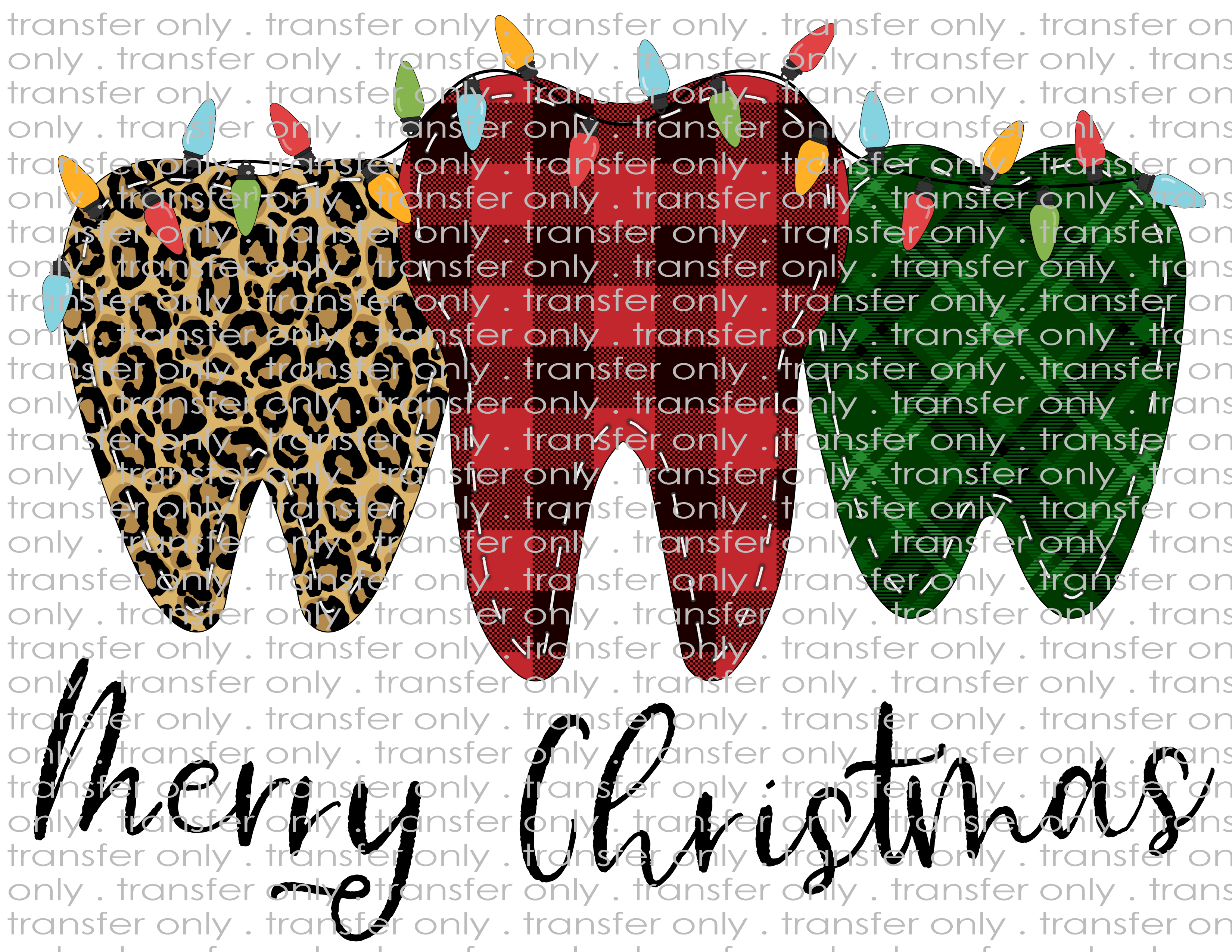 Dental Christmas Tooth - Waterslide, Sublimation Transfers