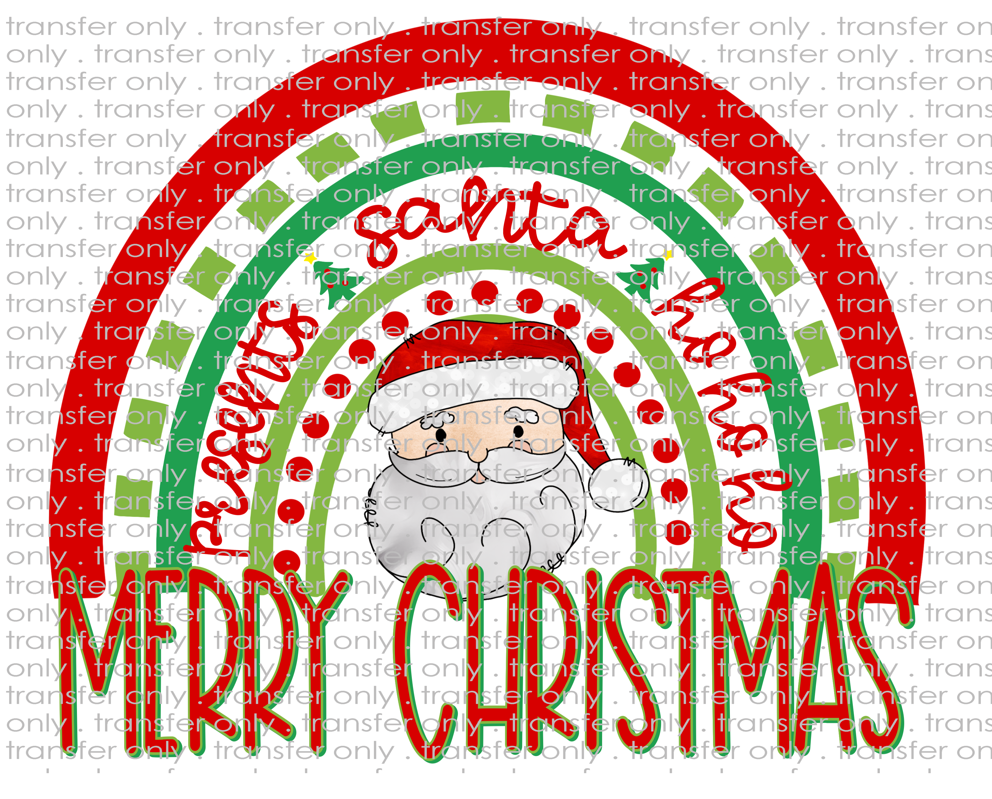 Santa Christmas Rainbow - Waterslide, Sublimation Transfers