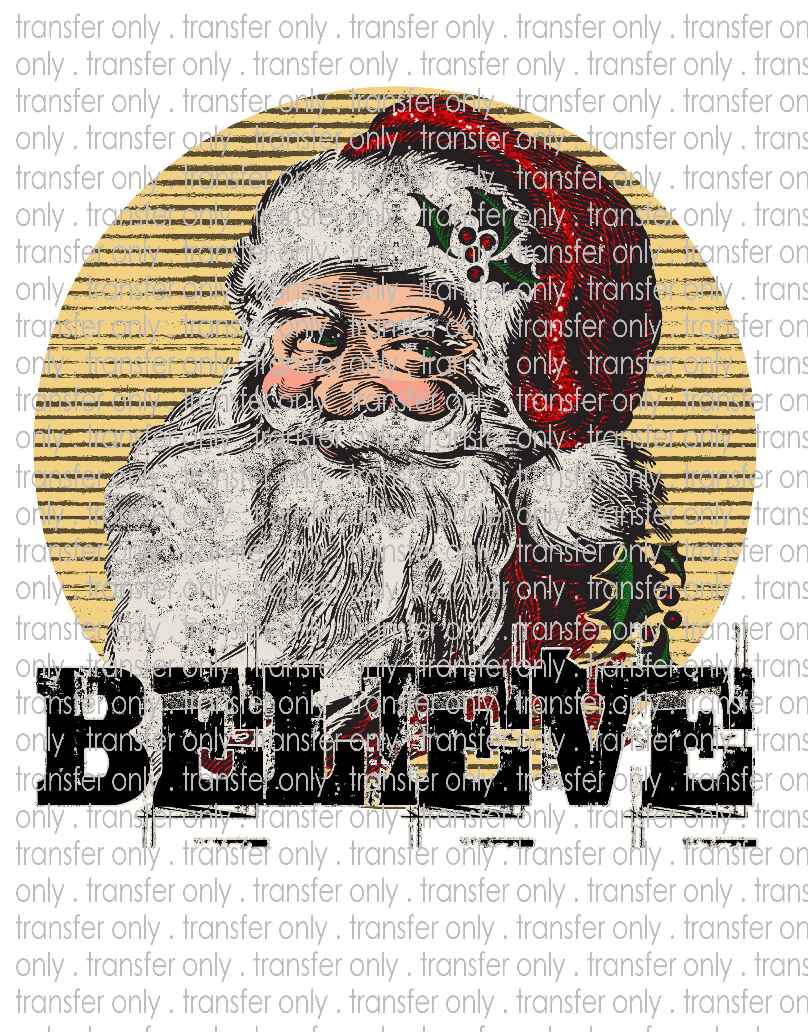 Vintage Santa - Waterslide, Sublimation Transfers