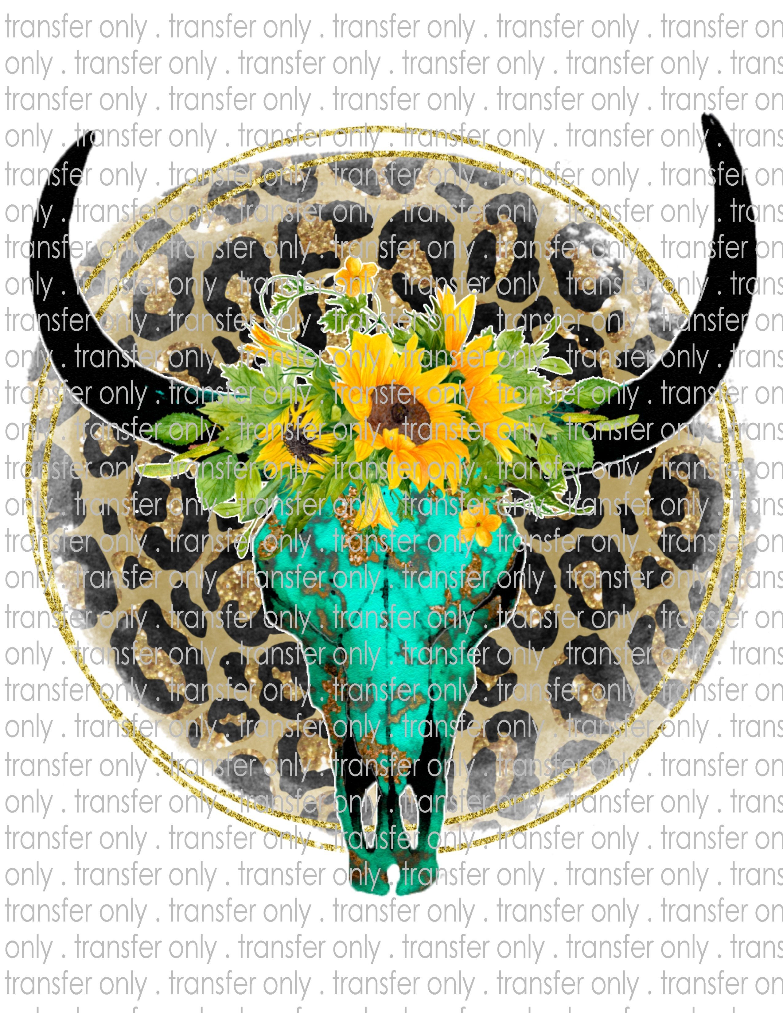 Leopard Cow Skull - Waterslide, Sublimation Transfers