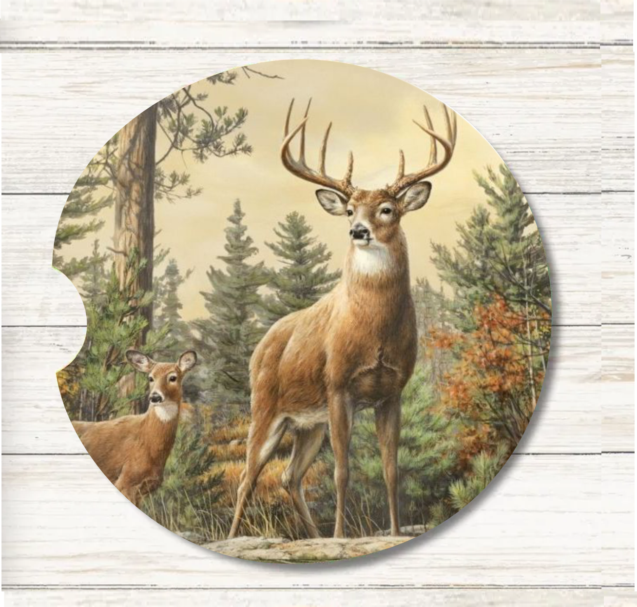 Alert Deer - Car Coaster & Keychain Transfer