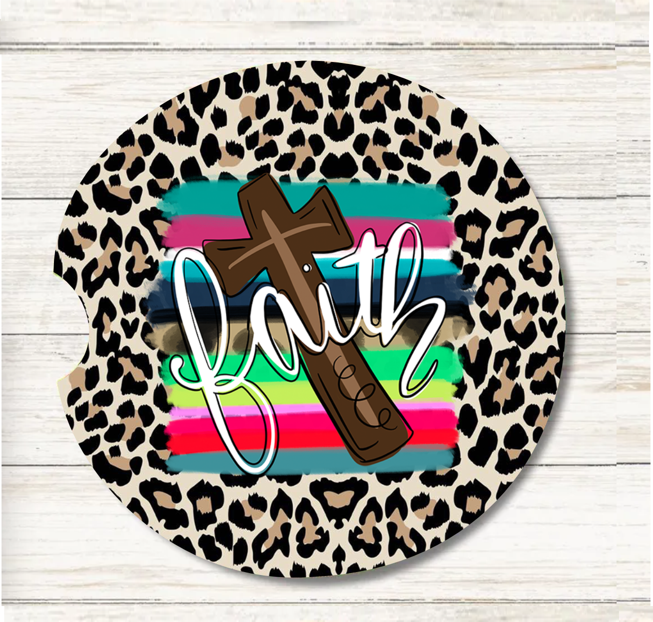 Faith - Car Coaster & Keychain Transfer