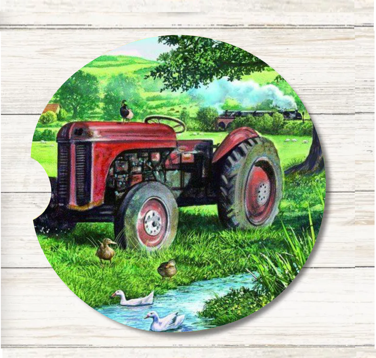 Farm Tractor - Car Coaster & Keychain Transfer