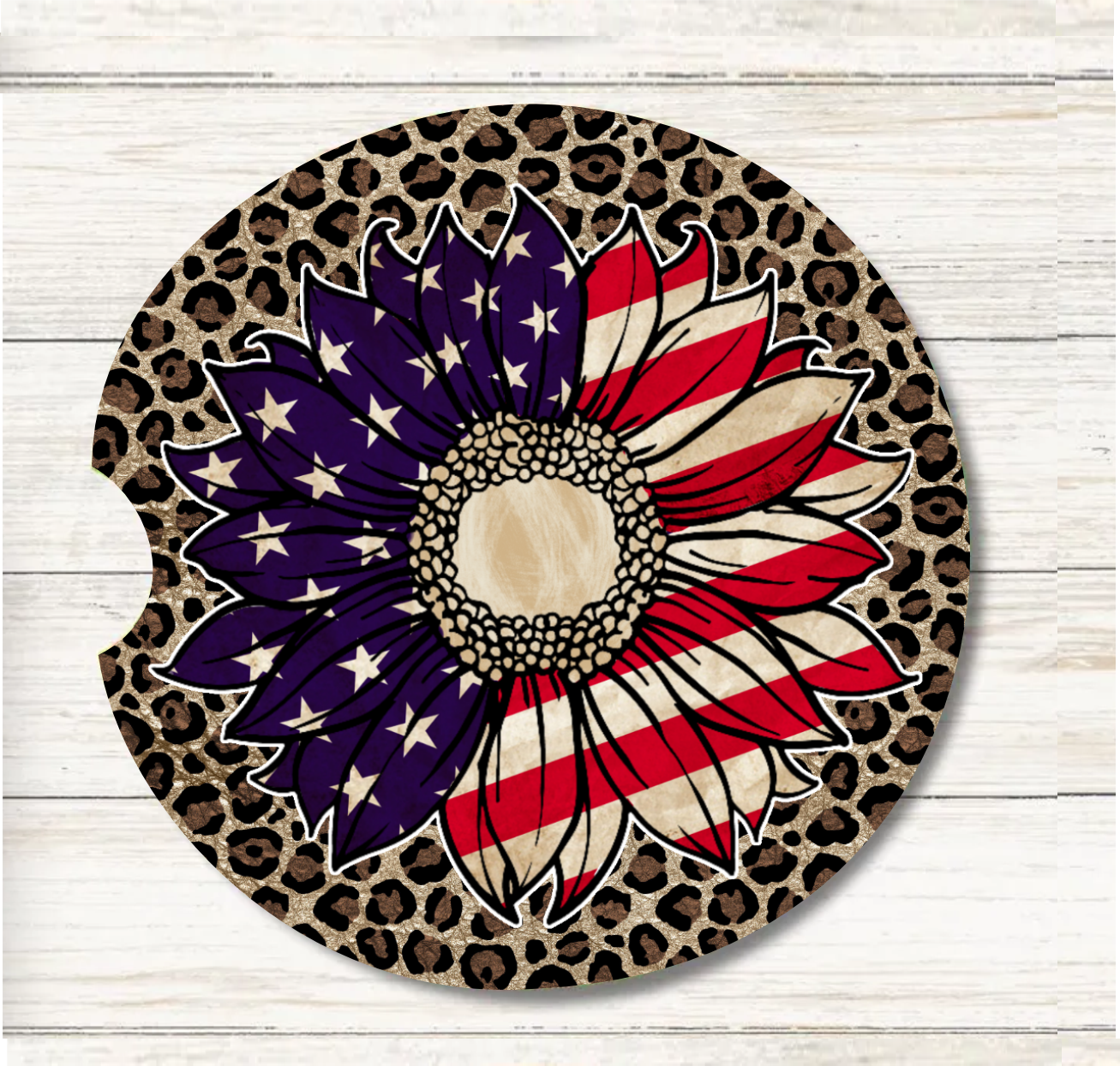 Patriotic Flower - Car Coaster Transfer