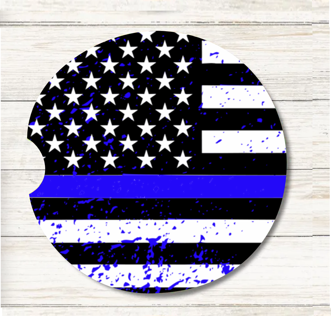 Blue Line Flag - Car Coaster & Keychain Transfer