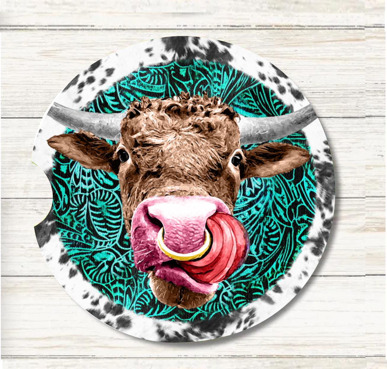 Country Cow - Car Coaster & Keychain Transfer