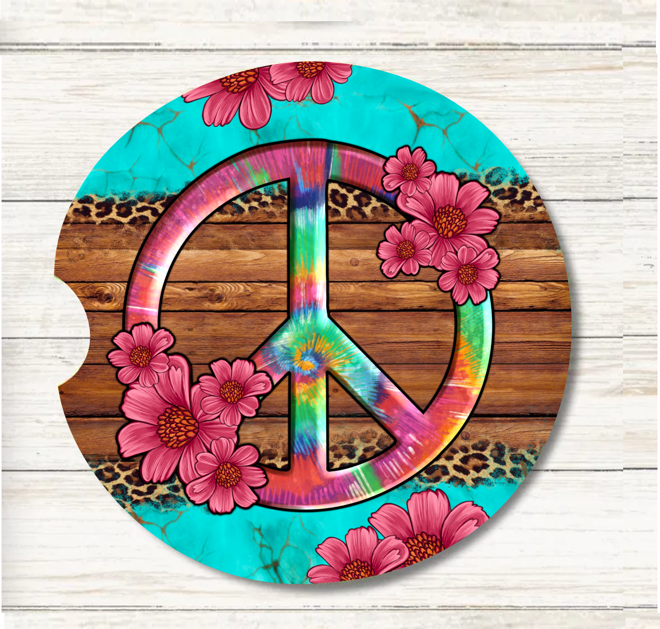 Peace Sign - Car Coaster Transfer