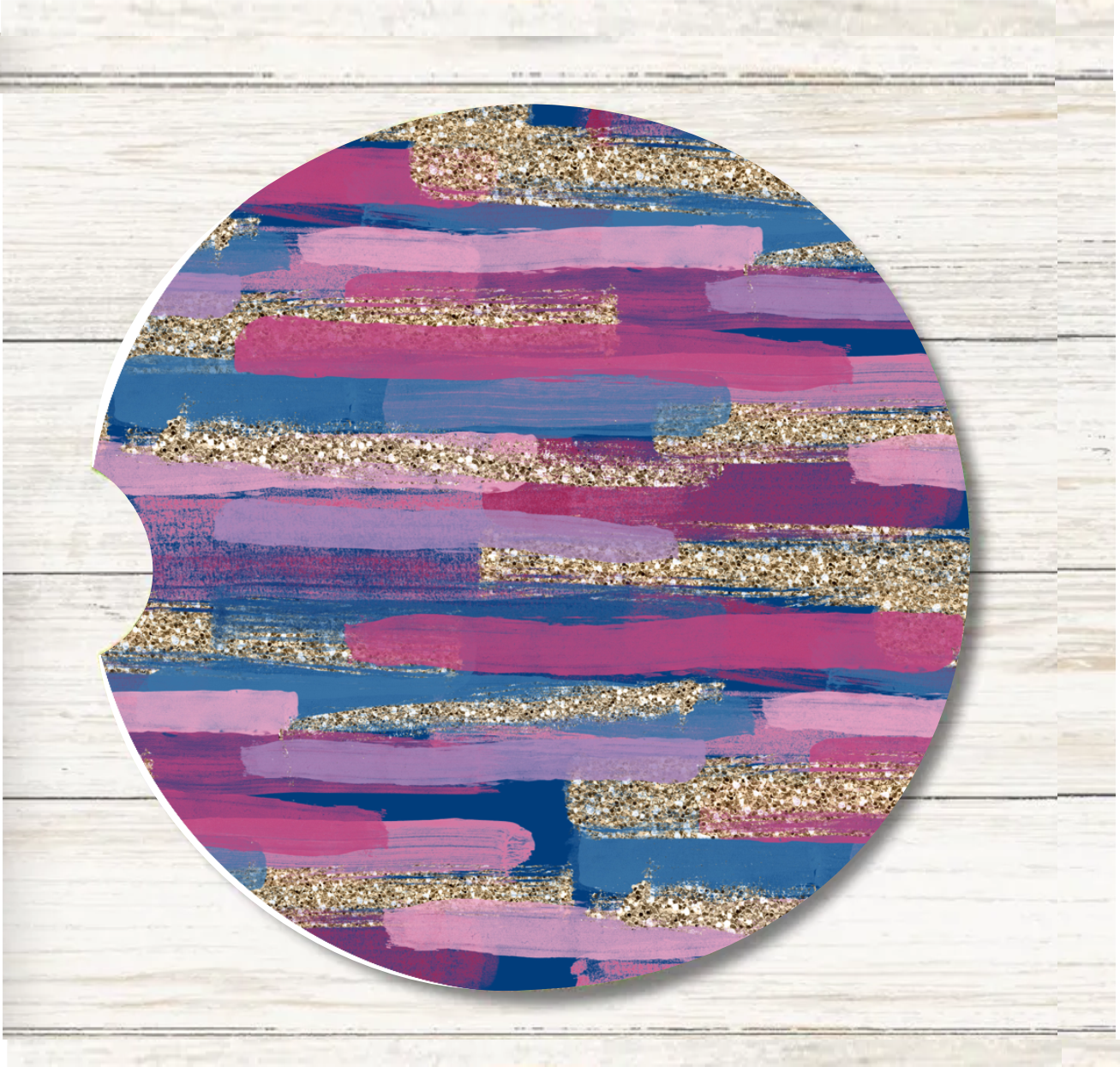 Glitter Paint Stripes - Car Coaster & Keychain Transfer