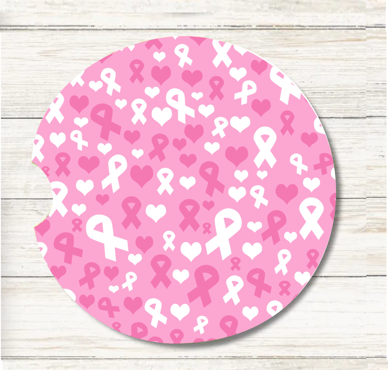 Pink Ribbon Awareness - Car Coaster & Keychain Transfer