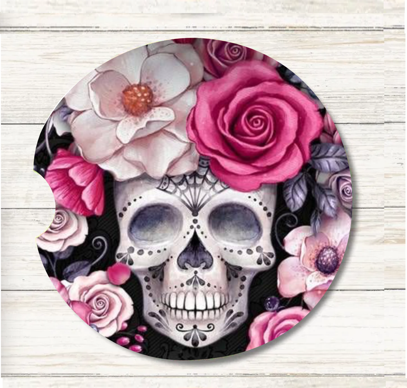 Sugar Skull - Car Coaster & Keychain Transfer