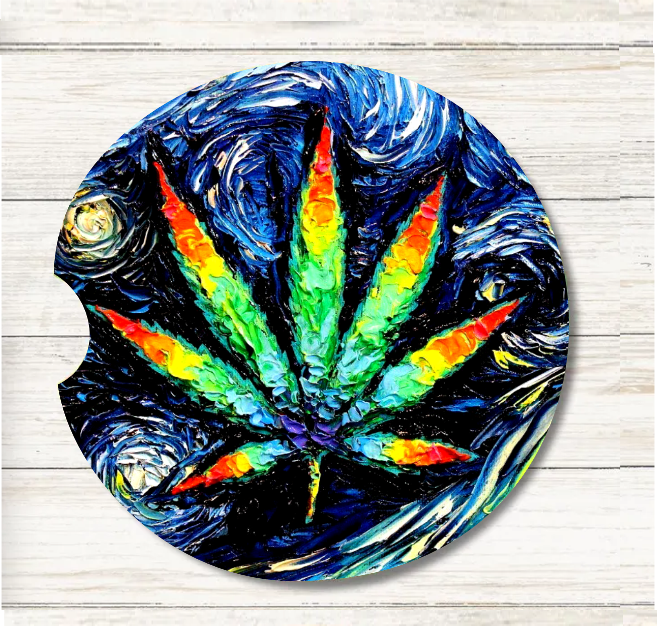Psychedelic Leaf - Car Coaster & Keychain Transfer