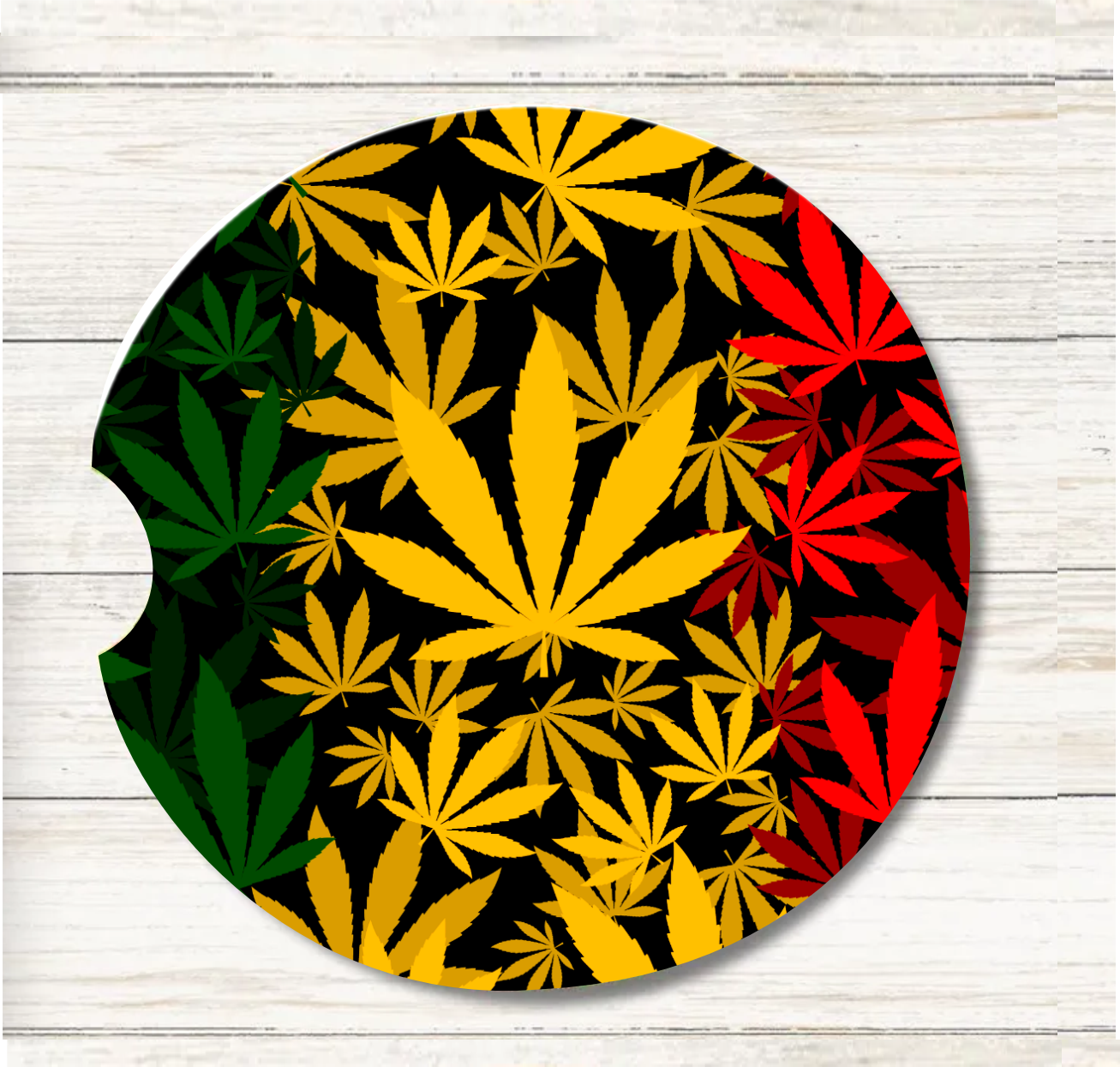 Rasta Leaf - Car Coaster & Keychain Transfer