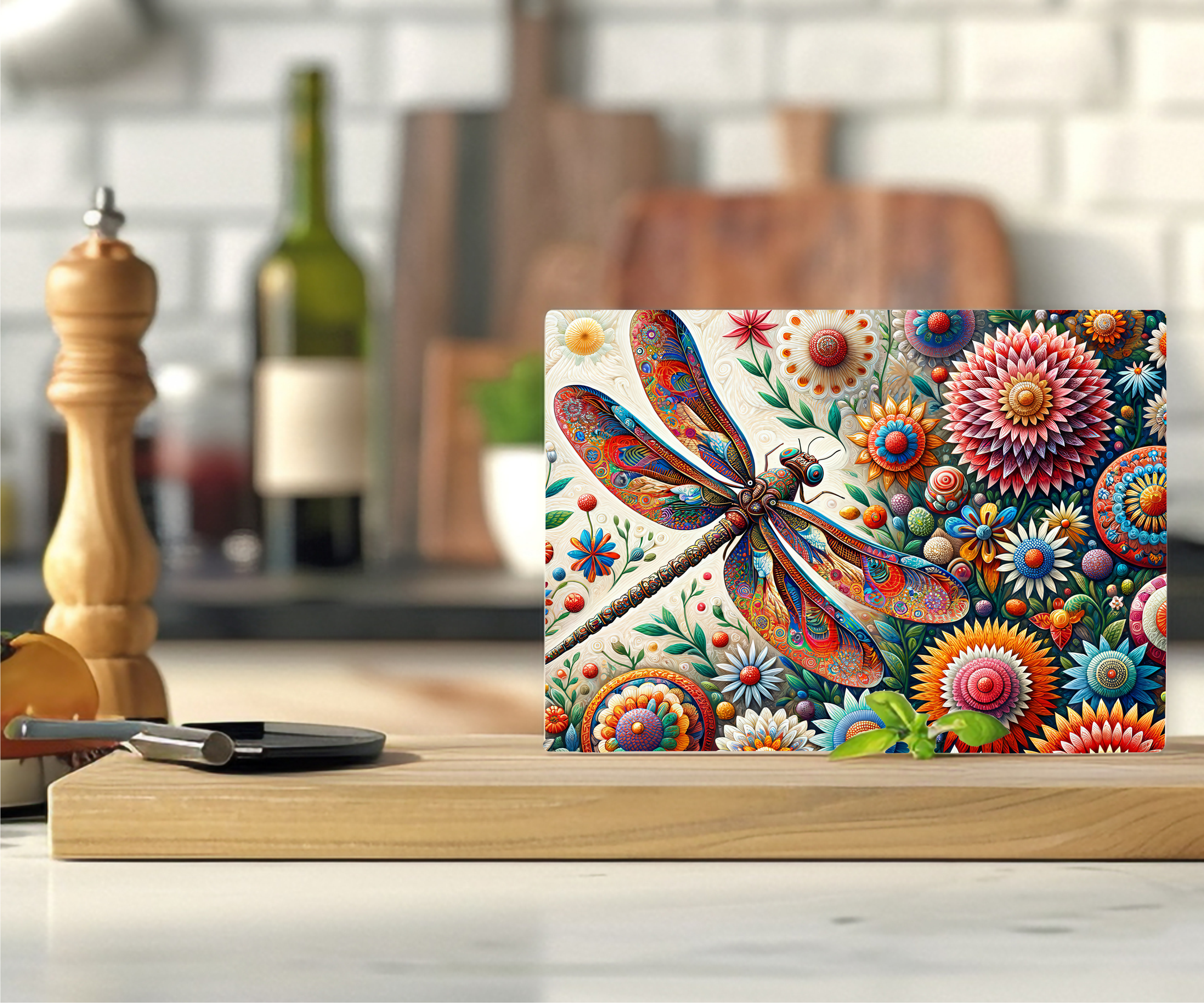 Vibrant Dragonfly - Cutting Board - Sublimation Transfer