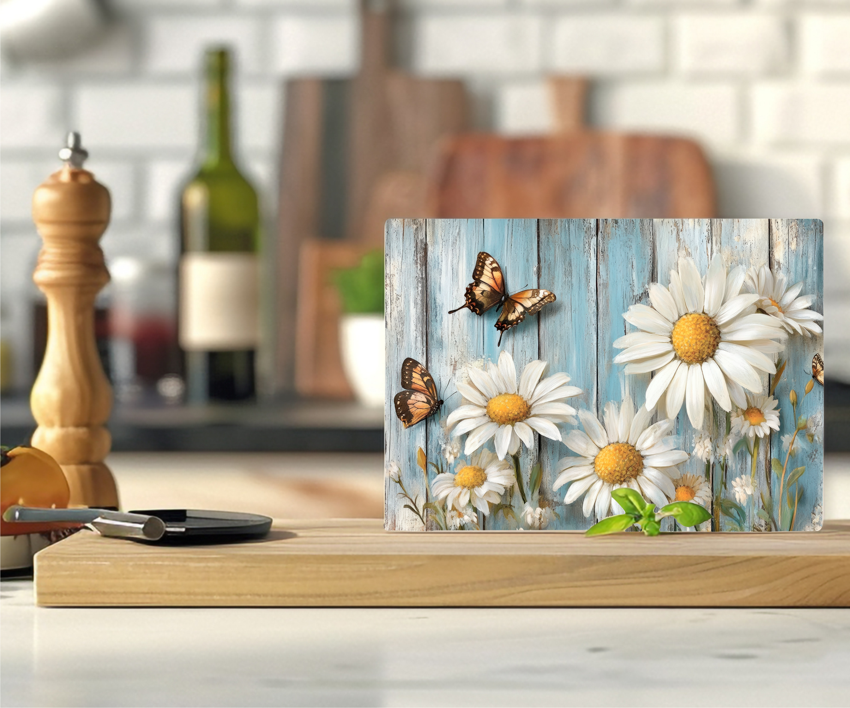 Daisies & Butterflies - Cutting Board - Sublimation Transfer
