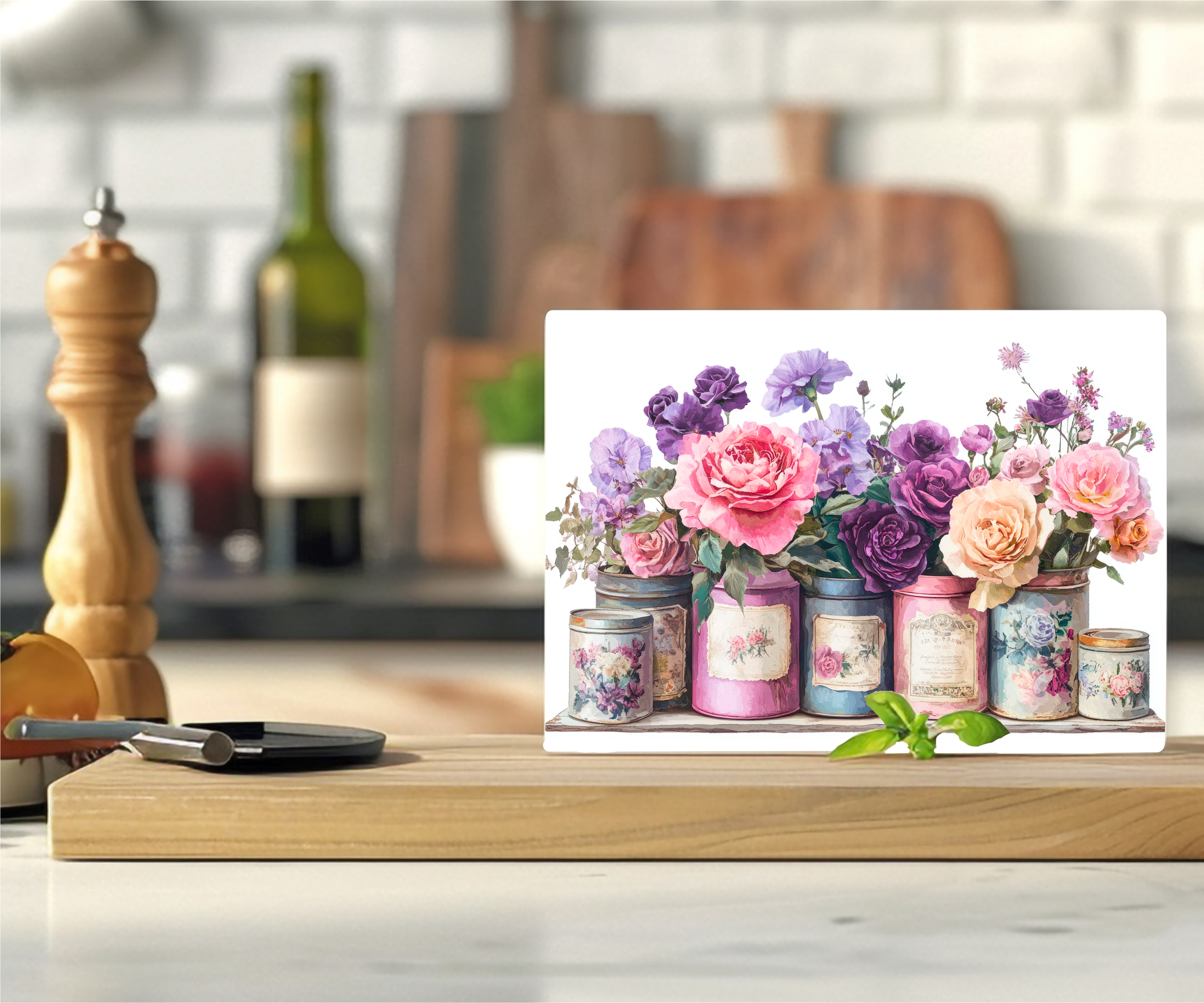 Tin Can Bouquets - Cutting Board - Sublimation Transfer
