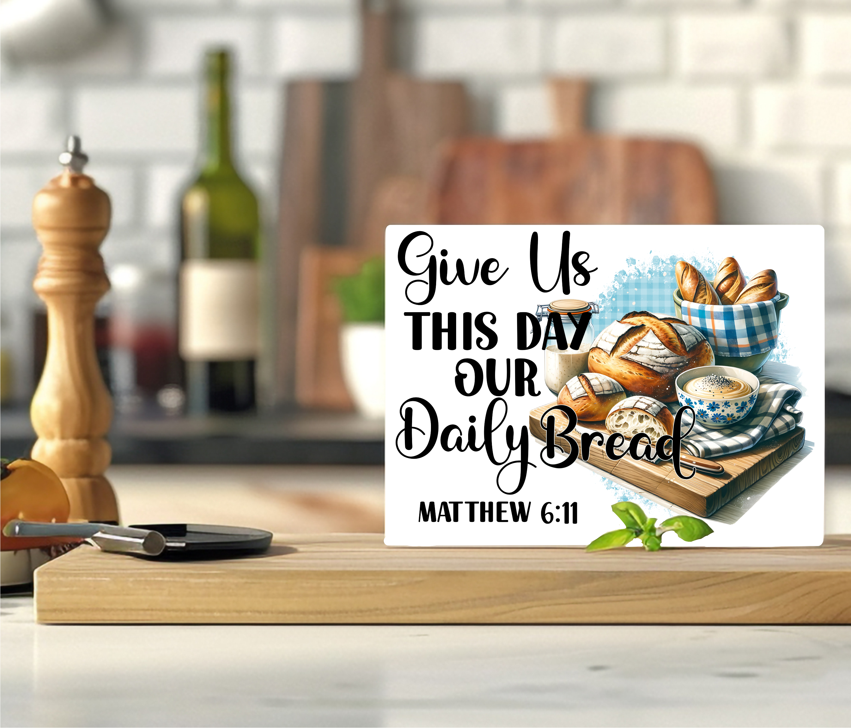 Give Us This Day Our Daily Bread - Cutting Board - Sublimation Transfer