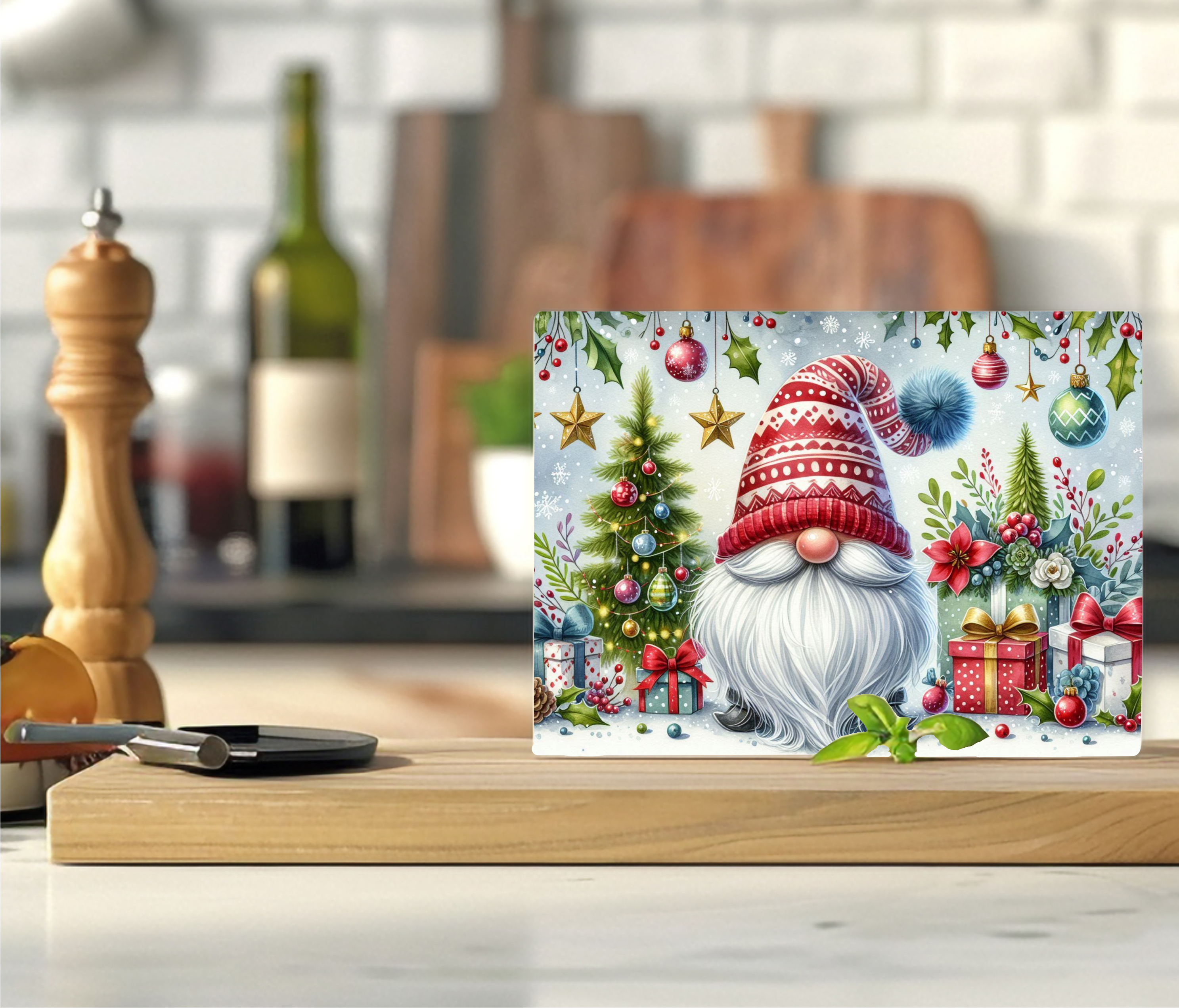 Christmas Gnome - Cutting Board - Sublimation Transfer