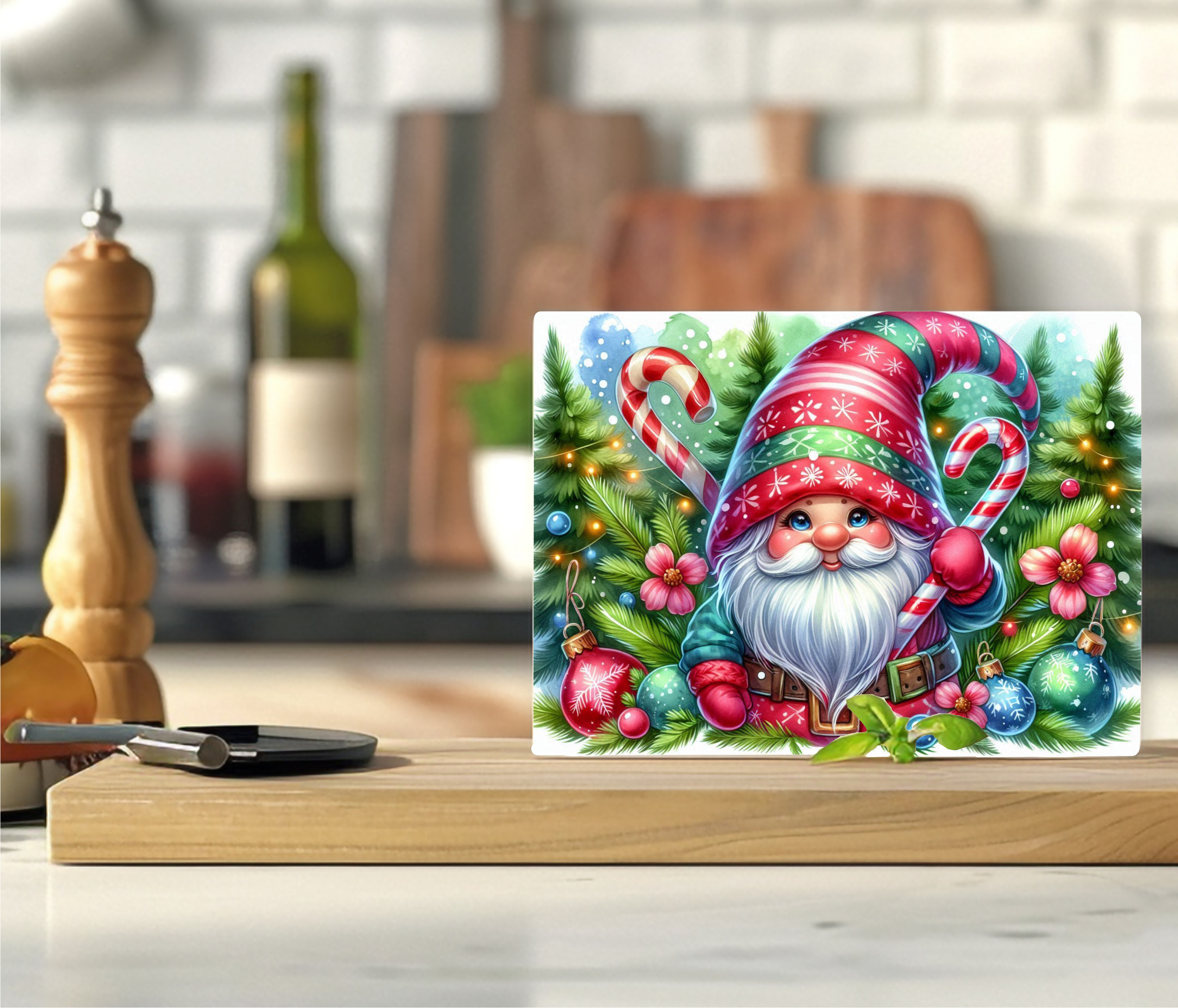 Christmas Gnome - Cutting Board - Sublimation Transfer