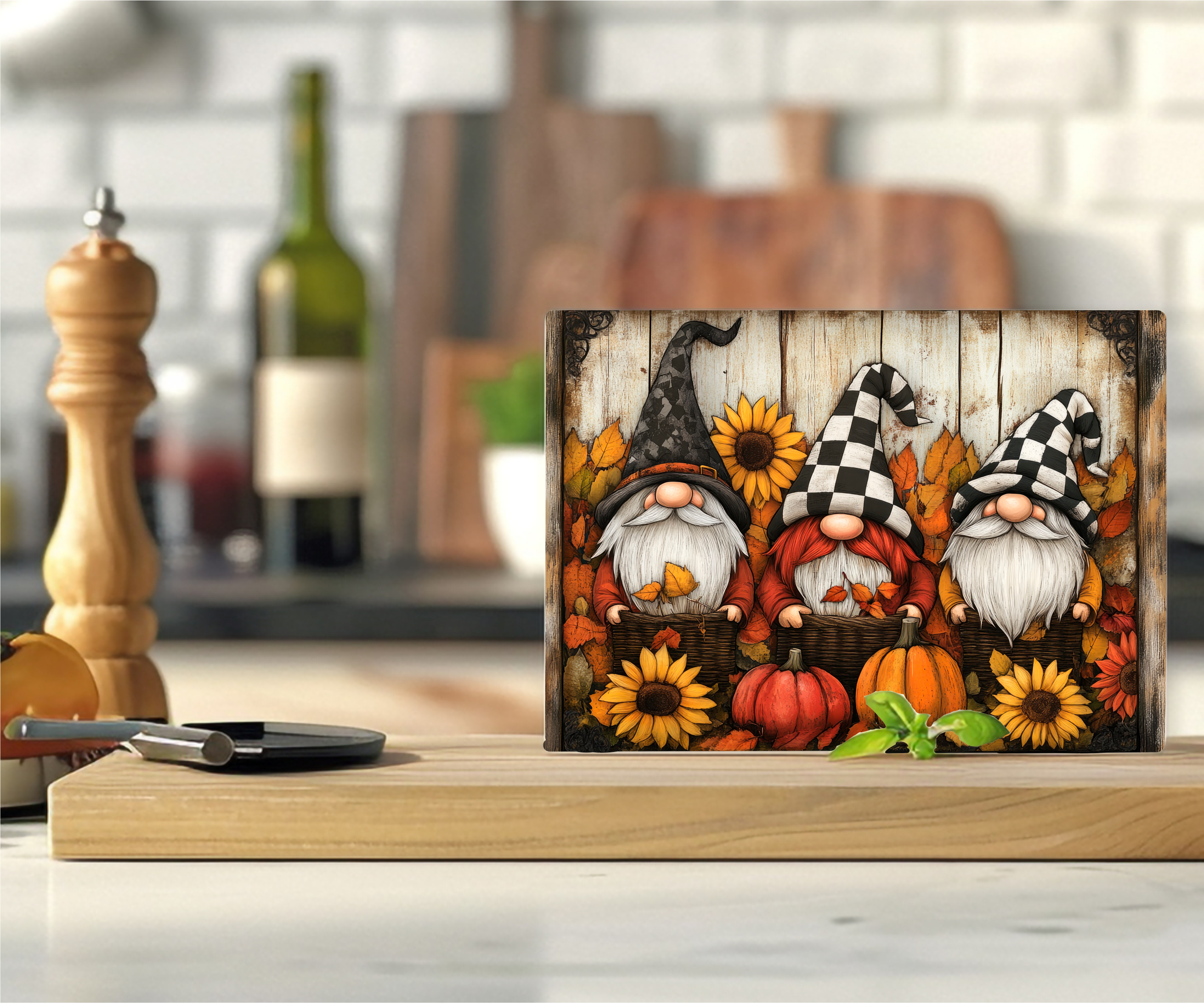 Autumn Gnomes - Cutting Board - Sublimation Transfer