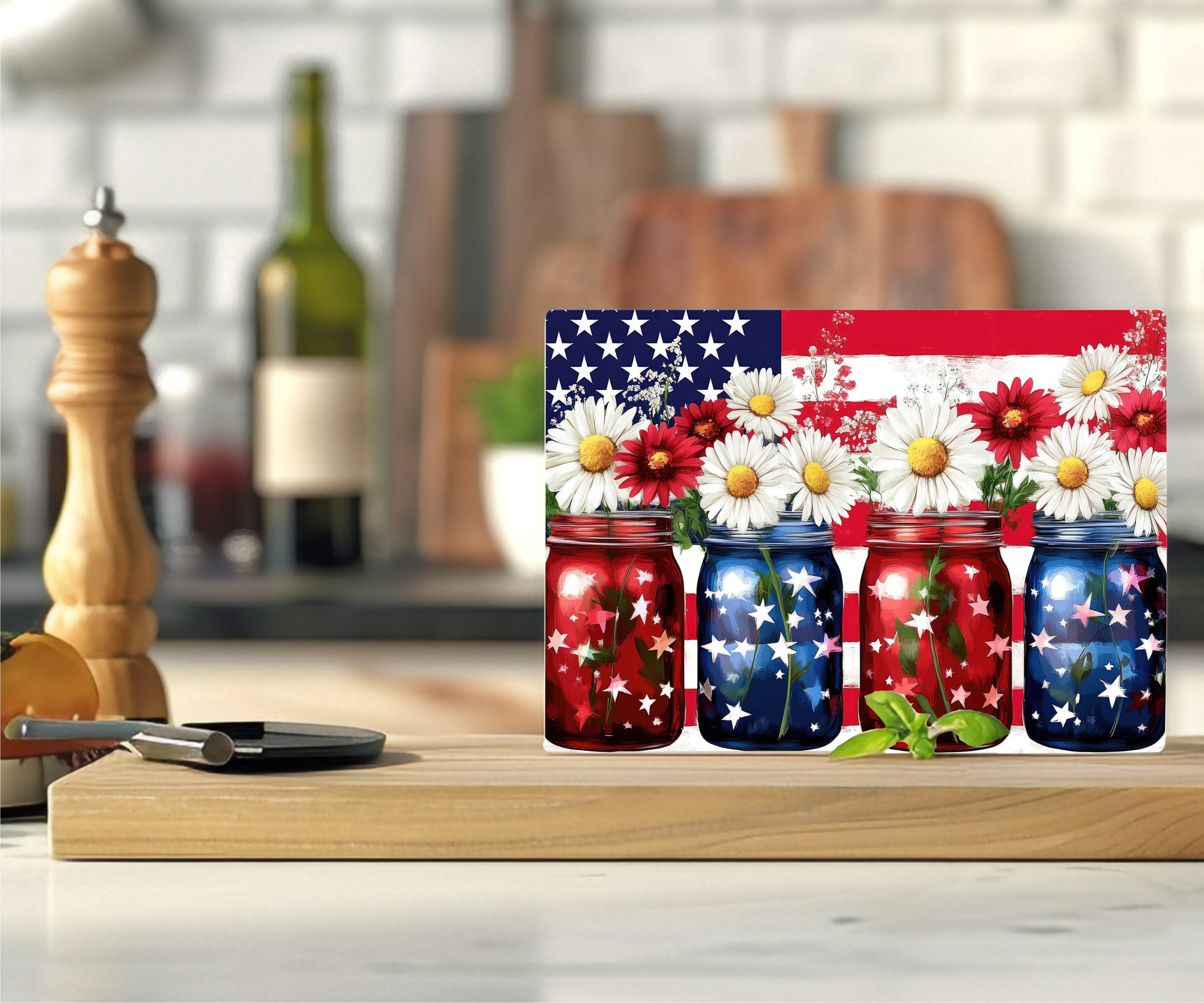 Patriotic Jars - Cutting Board - Sublimation Transfer