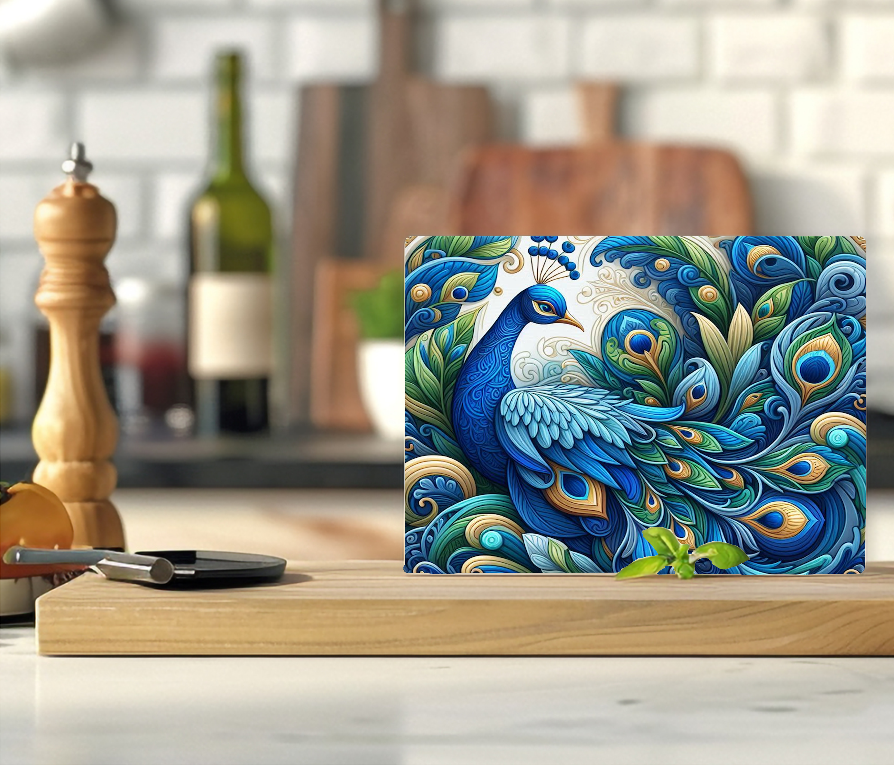 Peacock - Cutting Board - Sublimation Transfer