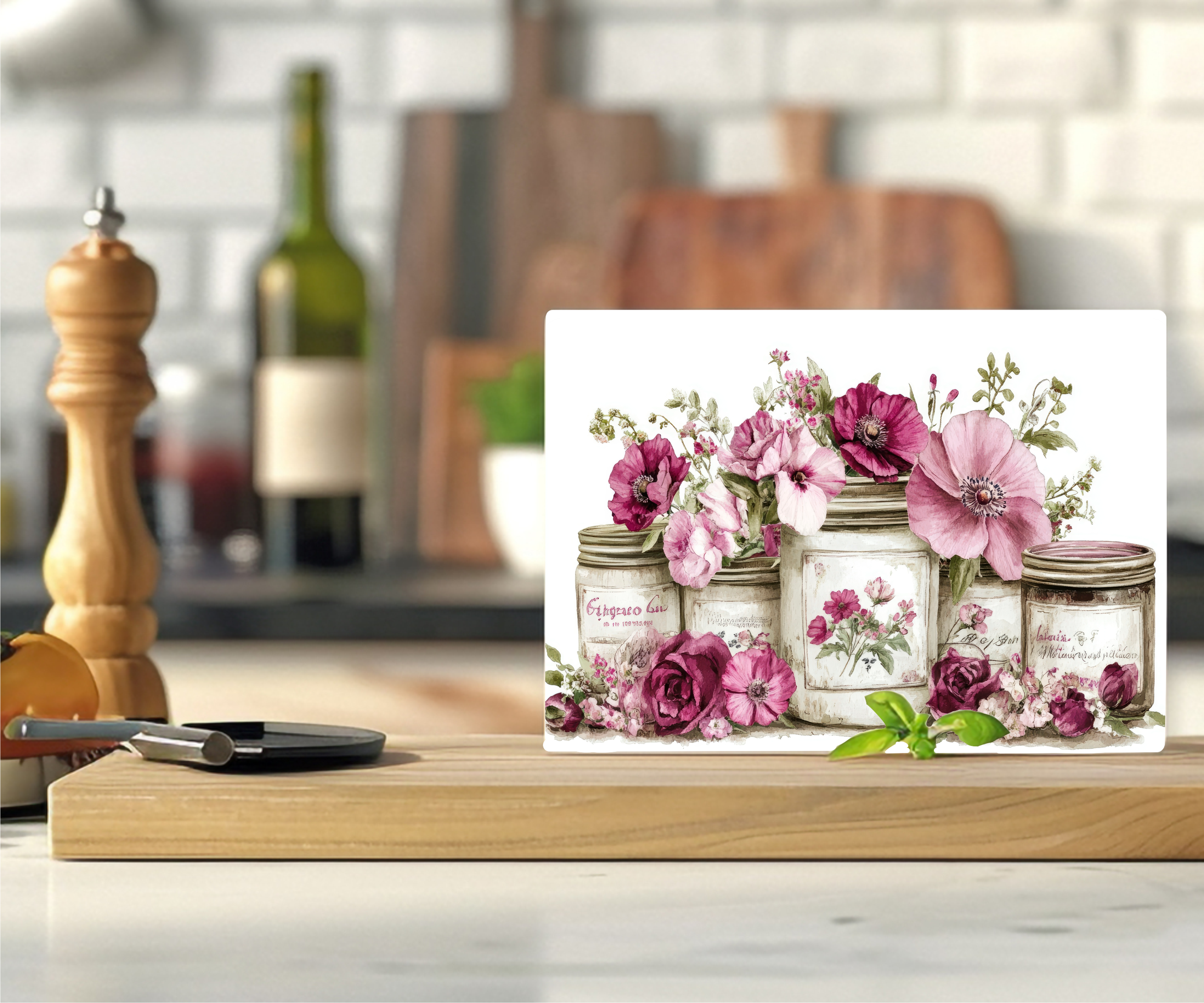 Floral Jars - Cutting Board - Sublimation Transfer