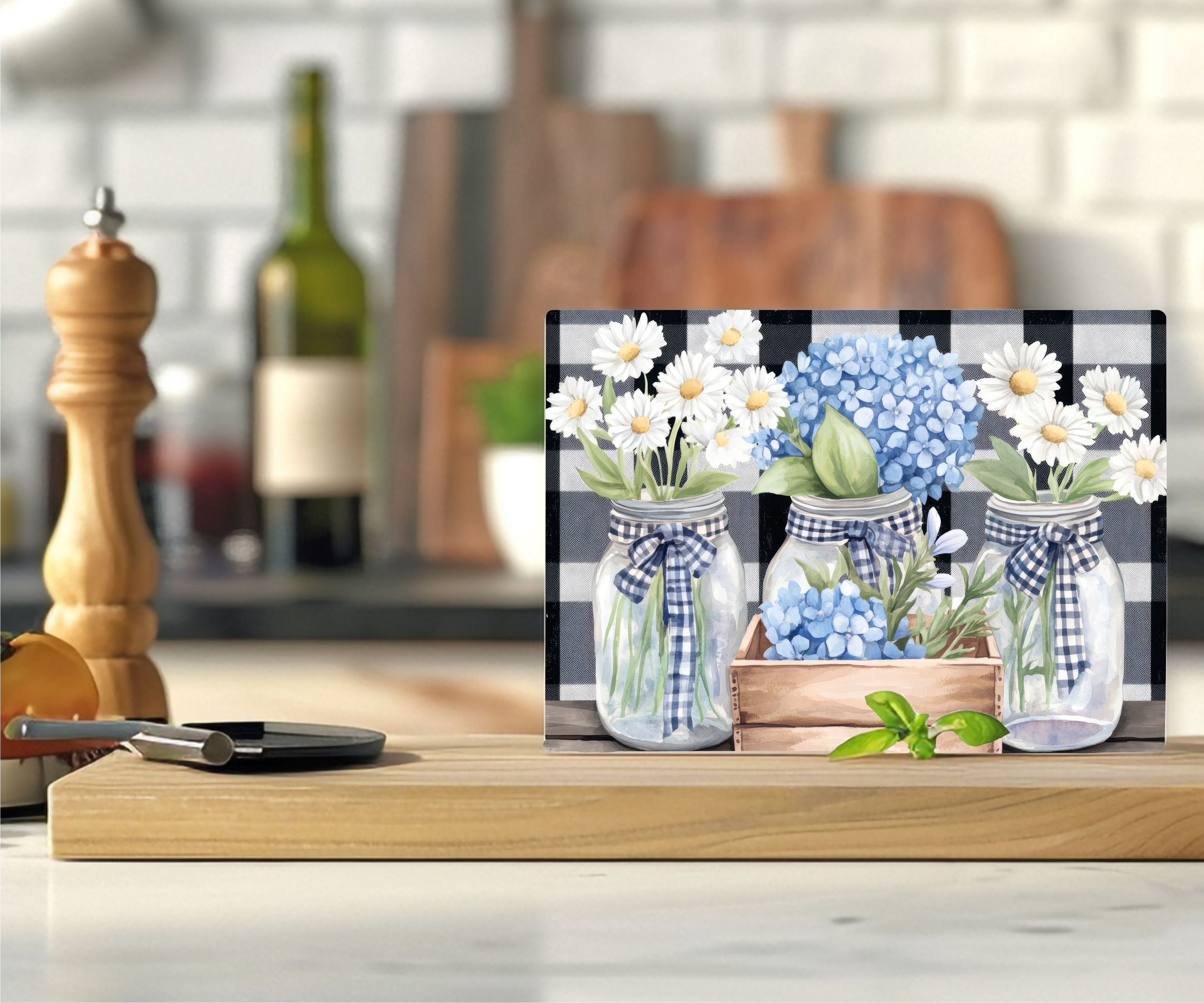 Floral & Gingham - Cutting Board - Sublimation Transfer