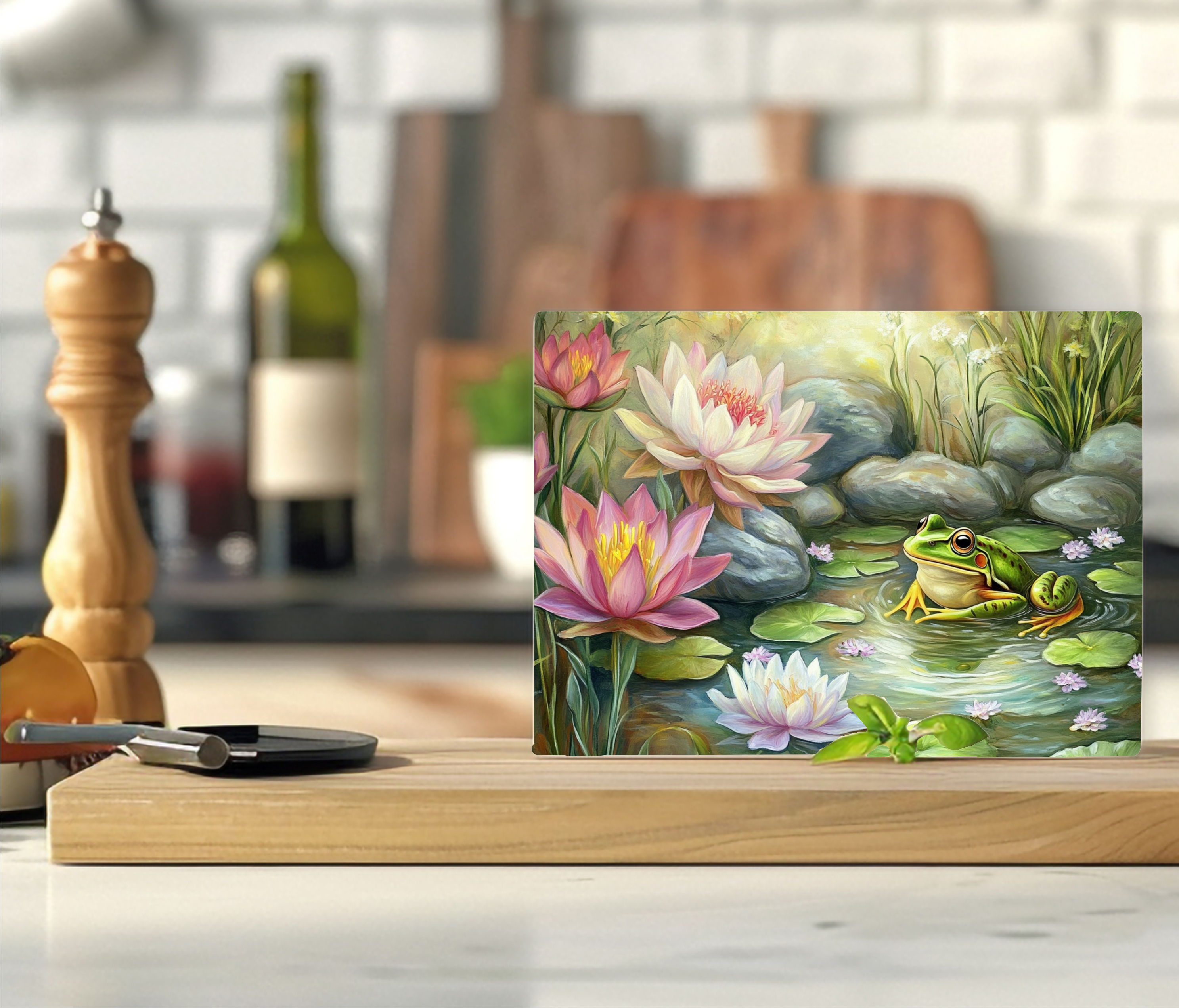 Frog On Lillypad - Cutting Board - Sublimation Transfer