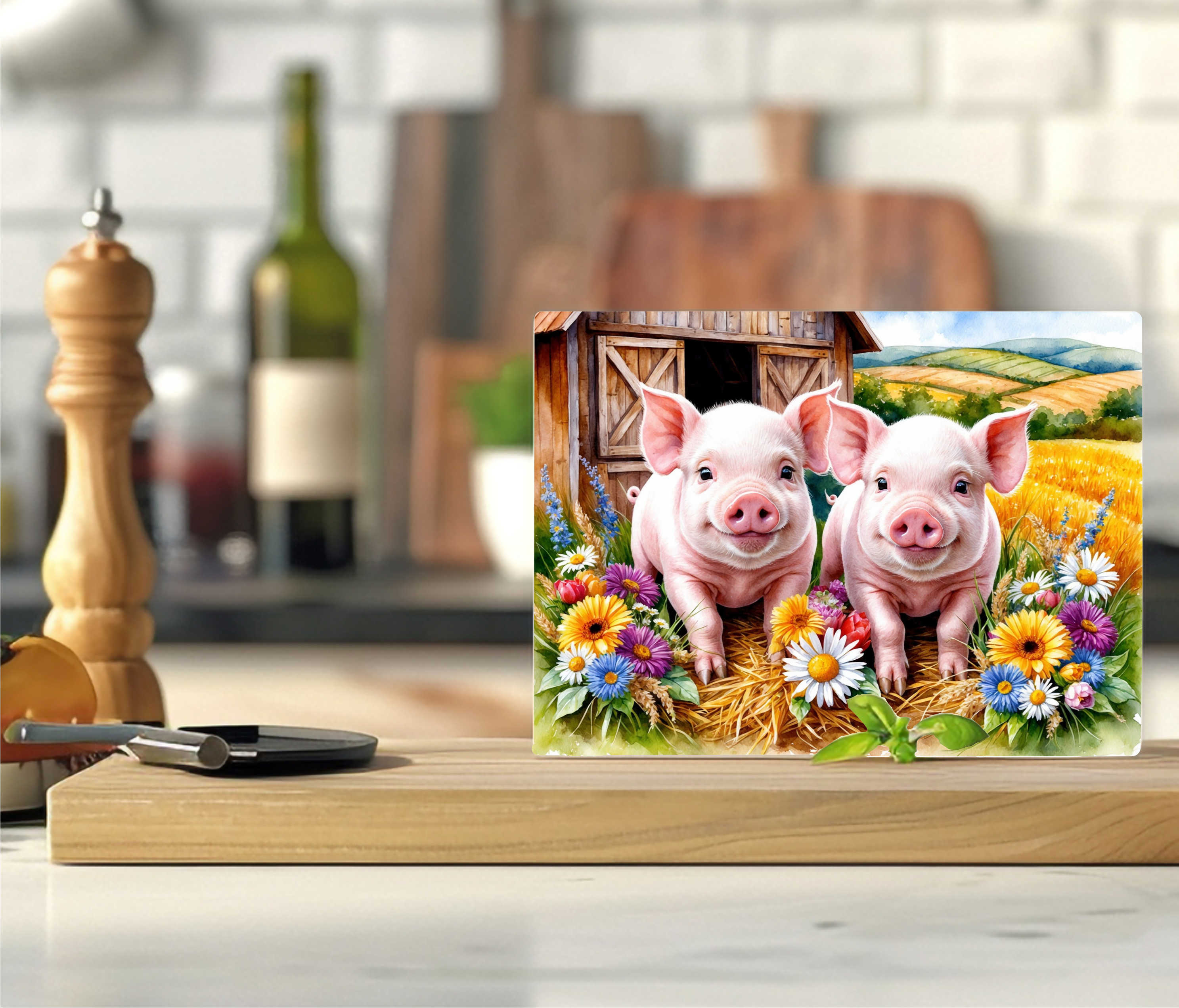 Country Pigs - Cutting Board - Sublimation Transfer