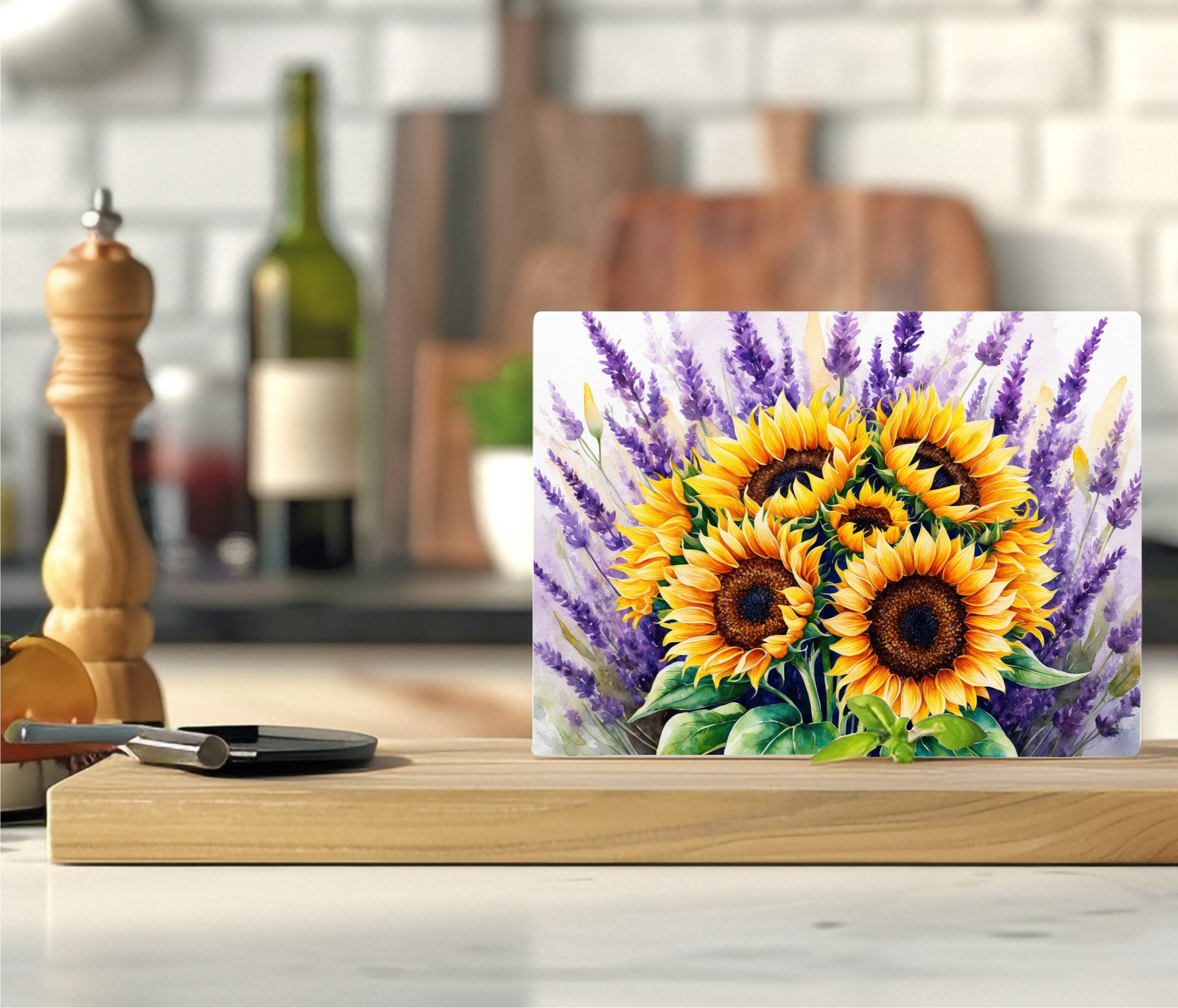 Sunflowers & Lavender - Cutting Board - Sublimation Transfer