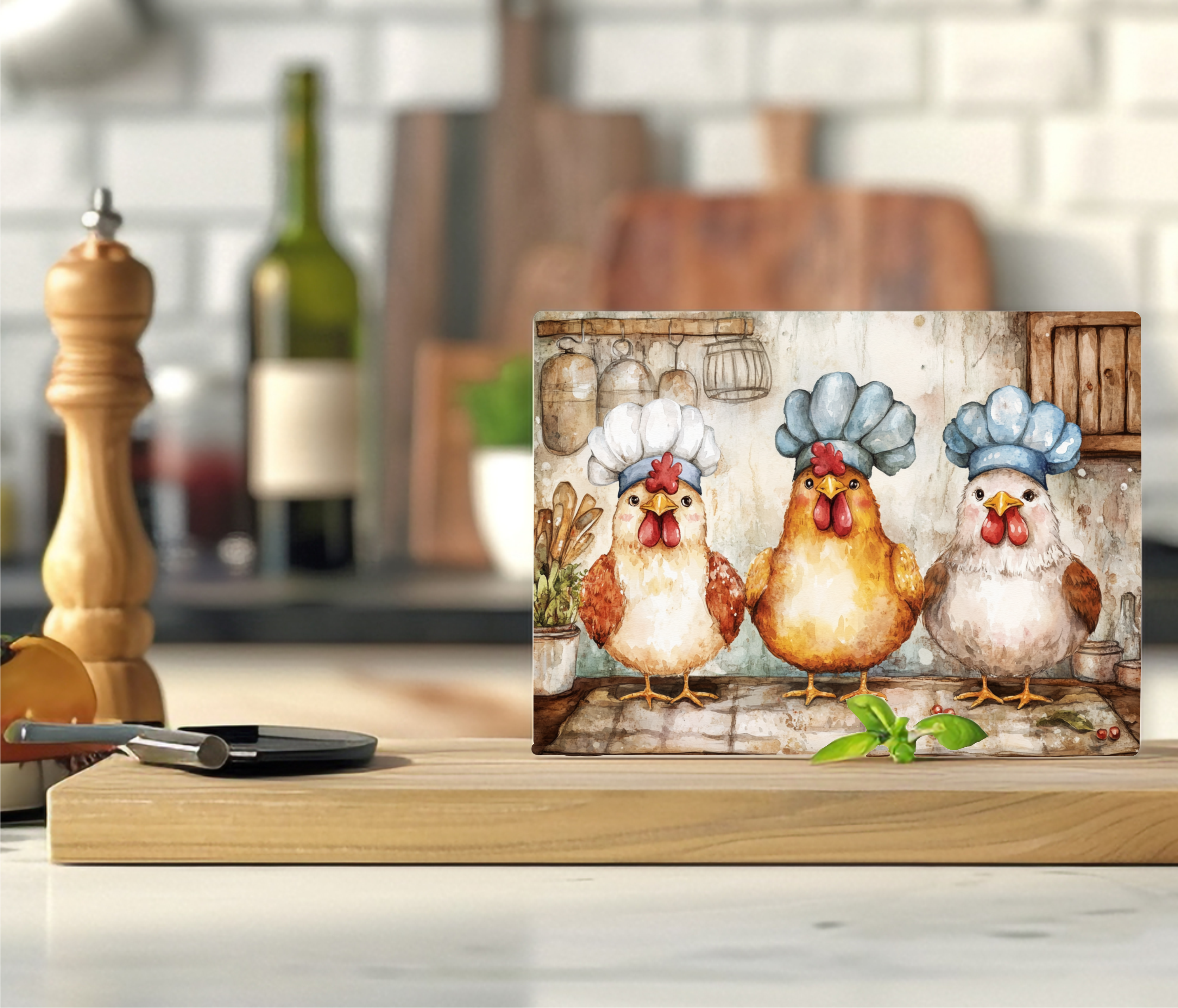 Chicken Chefs - Cutting Board - Sublimation Transfer