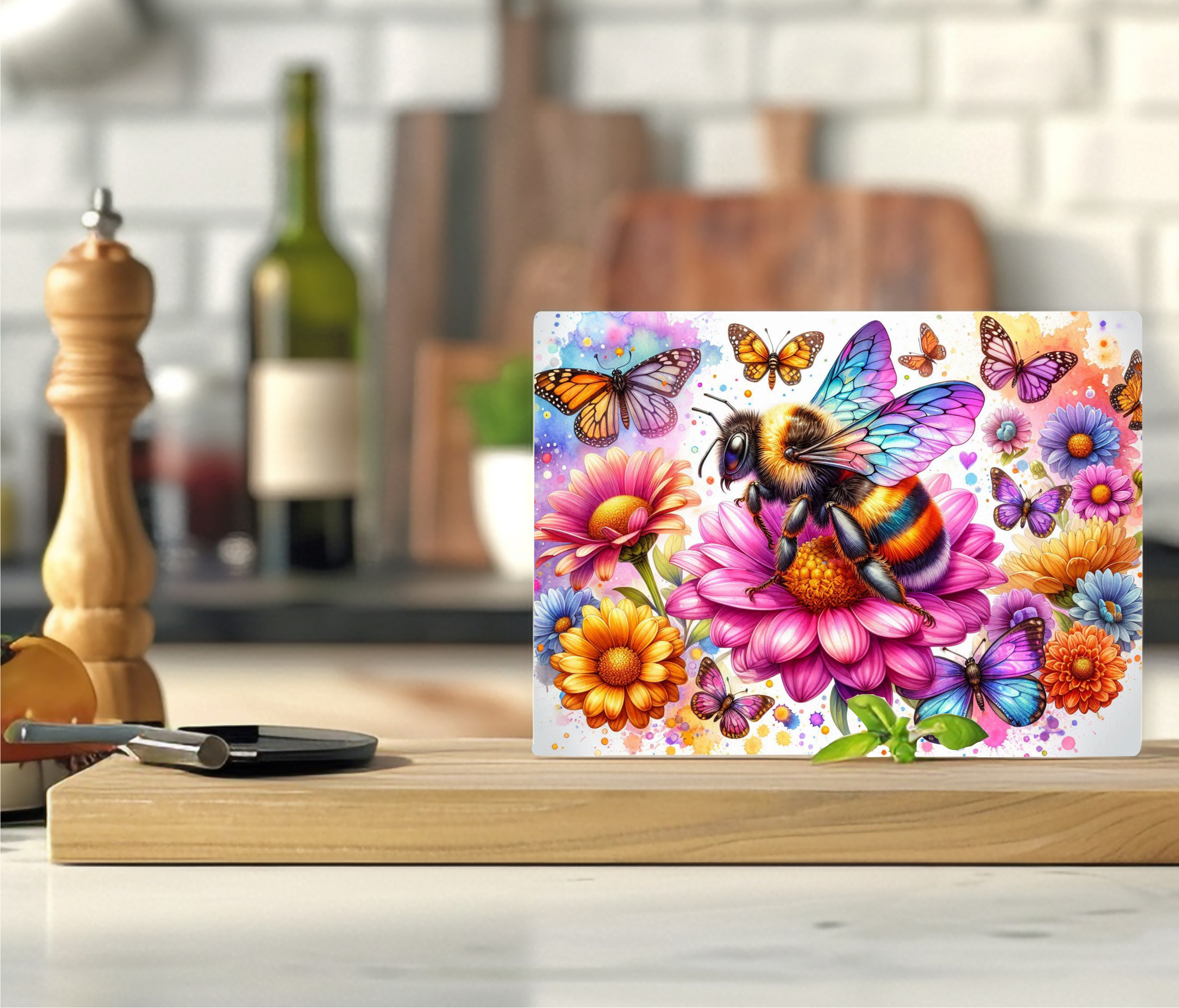 Honeybee On Flower - Cutting Board - Sublimation Transfer