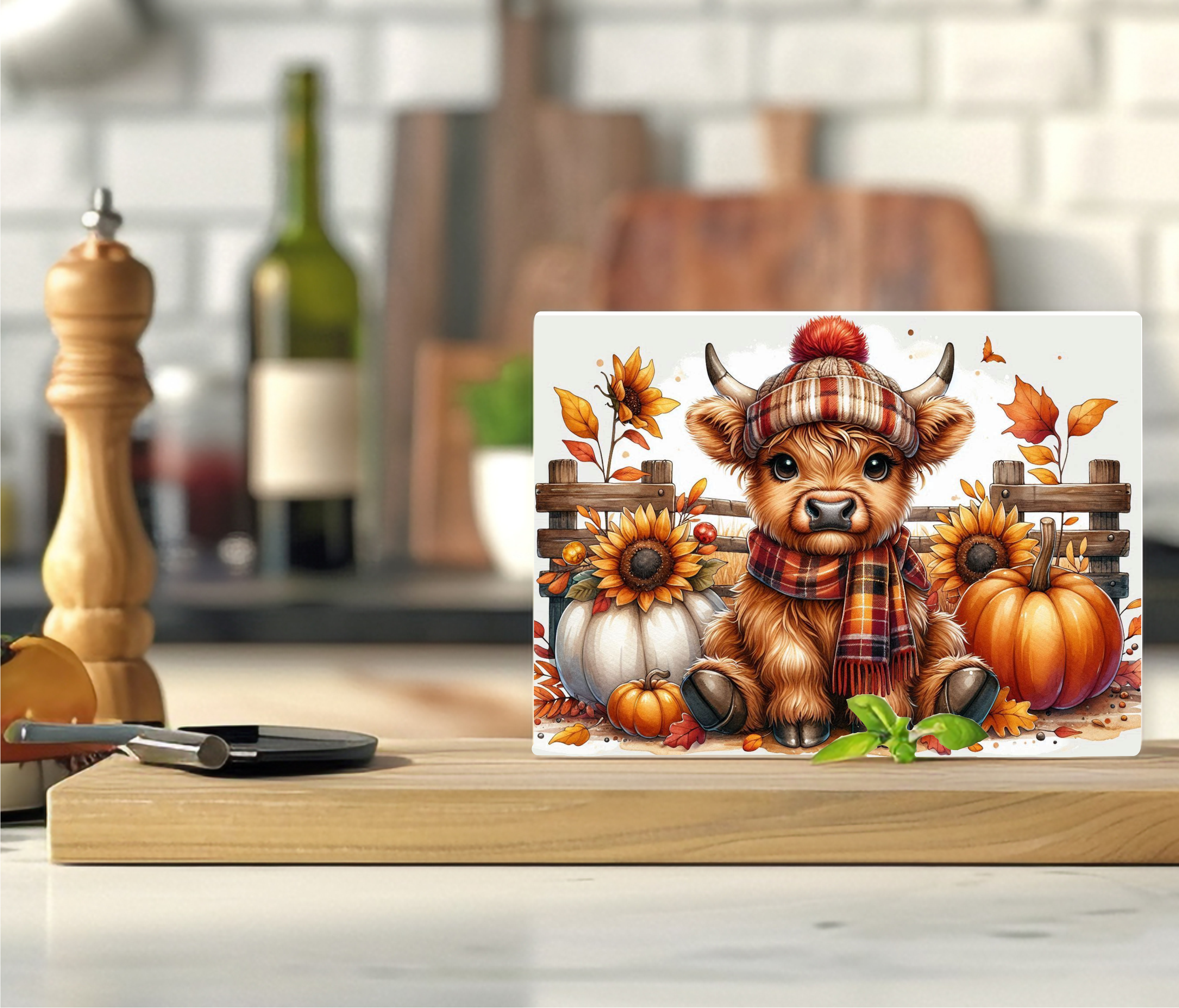 Autumn Cow - Cutting Board - Sublimation Transfer