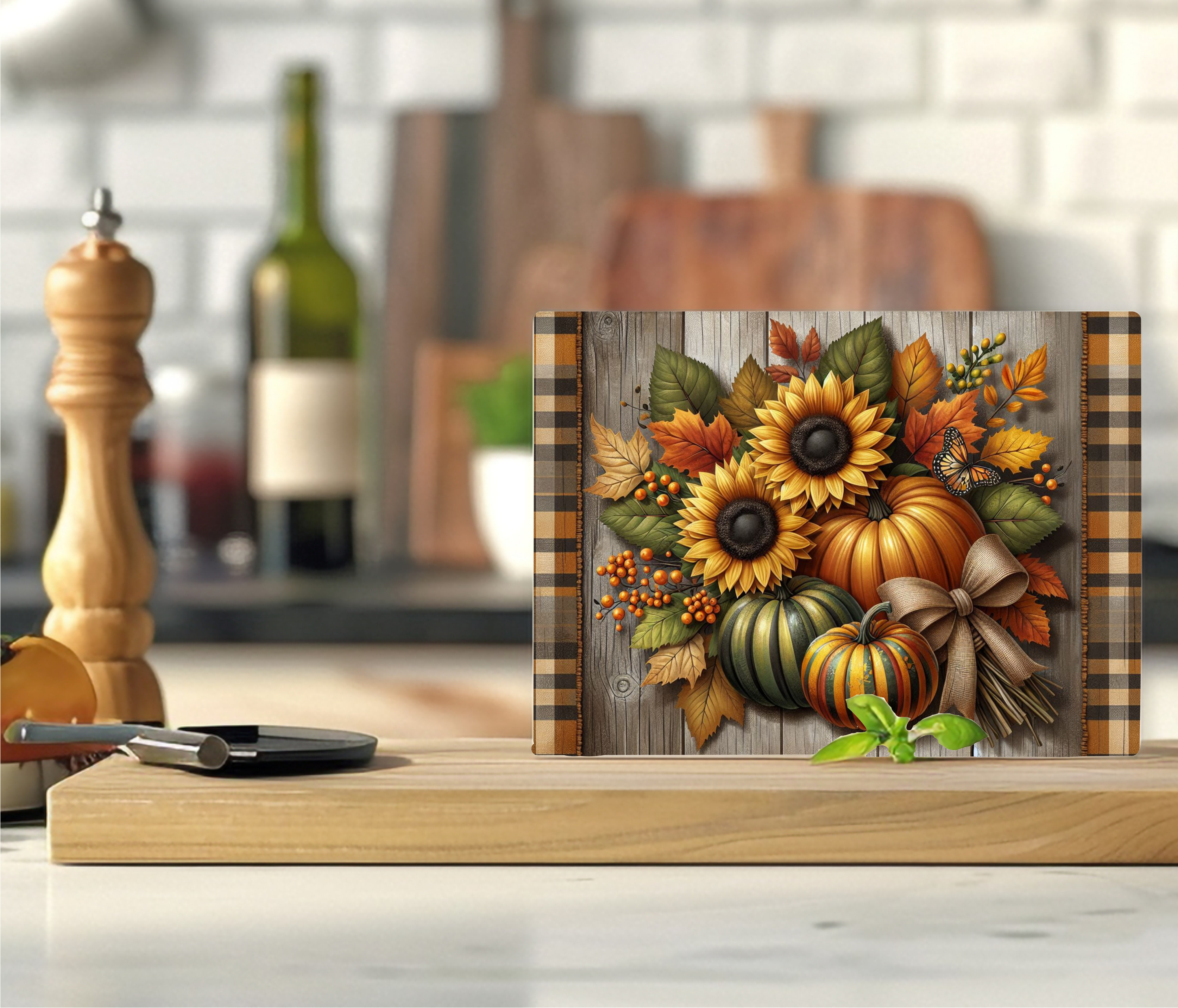 Autumn Floral Scene - Cutting Board - Sublimation Transfer