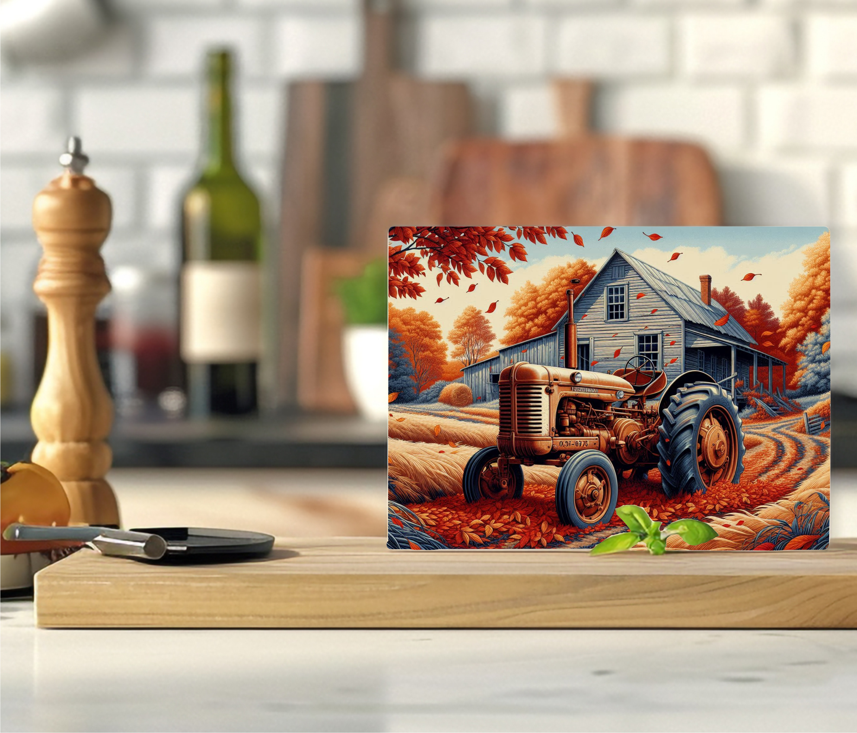Autumn Tractor - Cutting Board - Sublimation Transfer