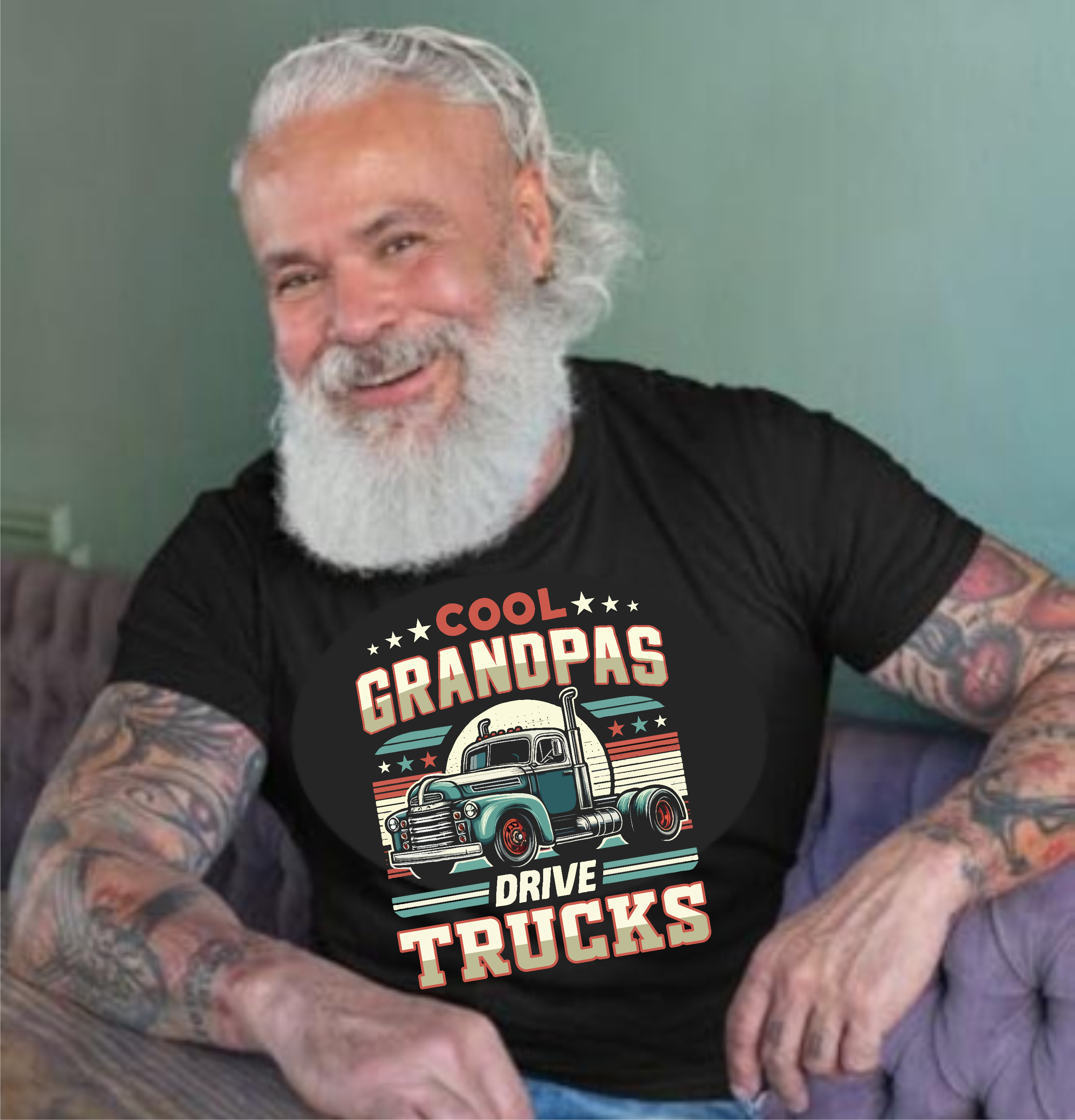 Cool Grandpas Drive Trucks - DTF Transfer