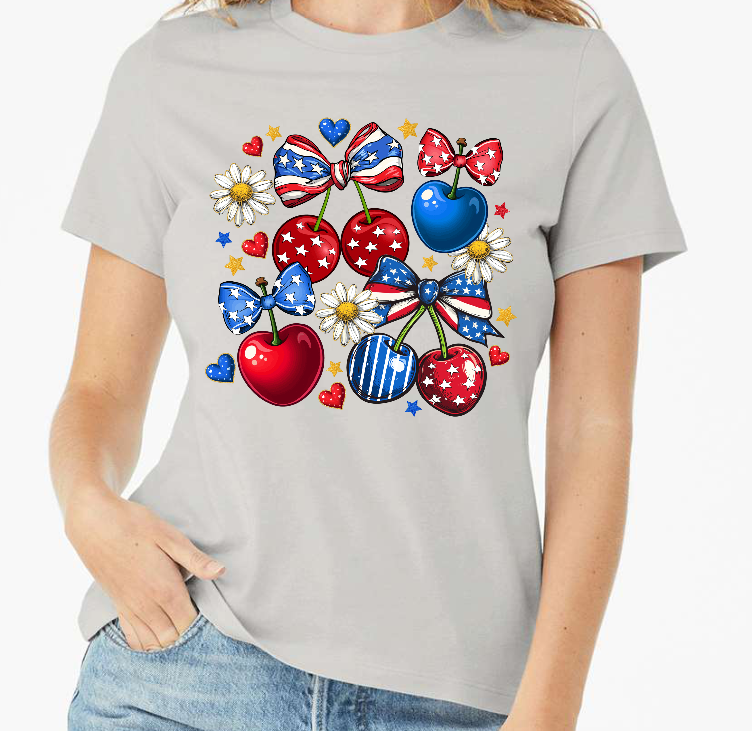 Patriotic Cherries - DTF Transfer