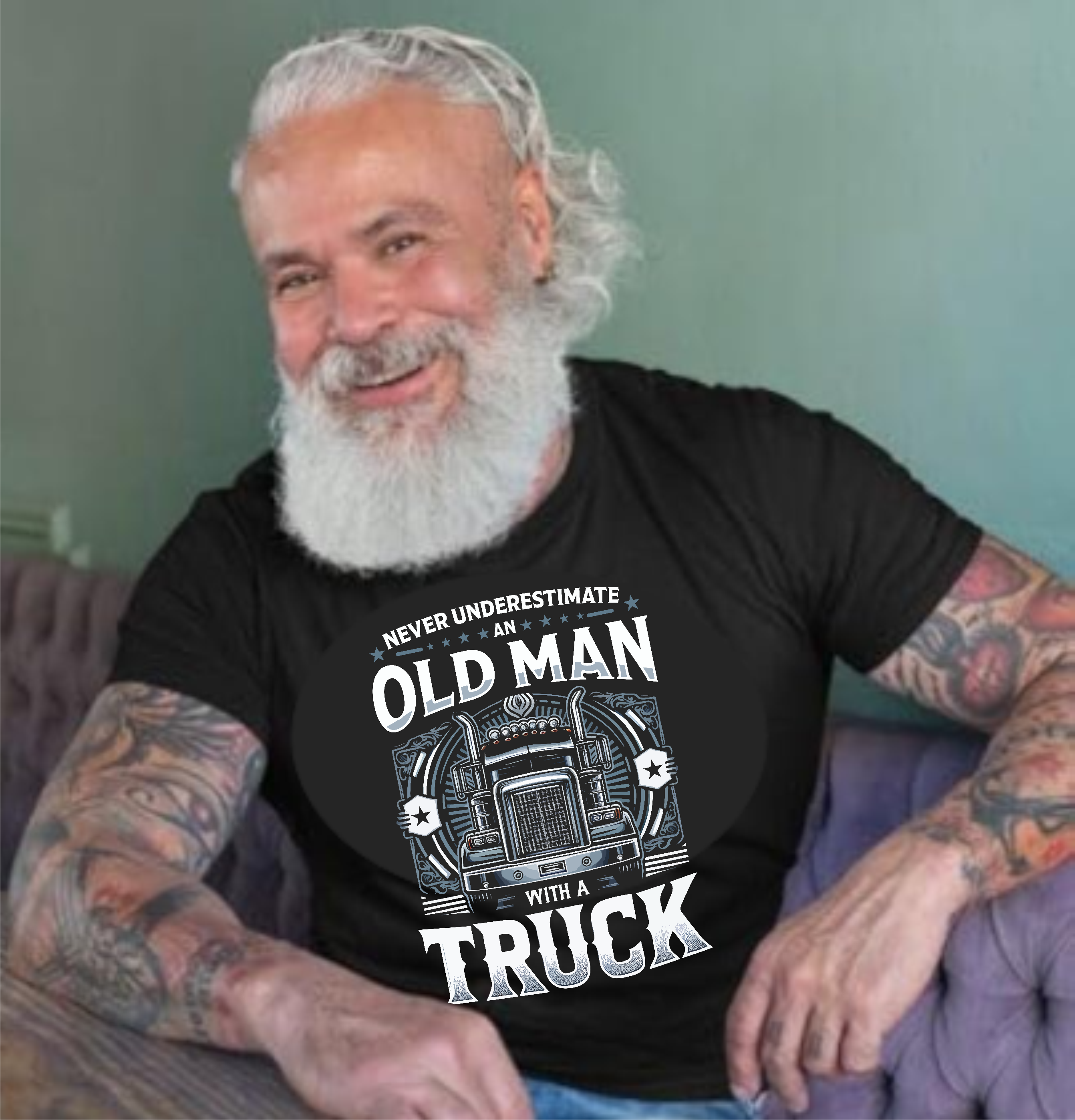 Never Underestimate An Old Man & A Truck - DTF Transfer