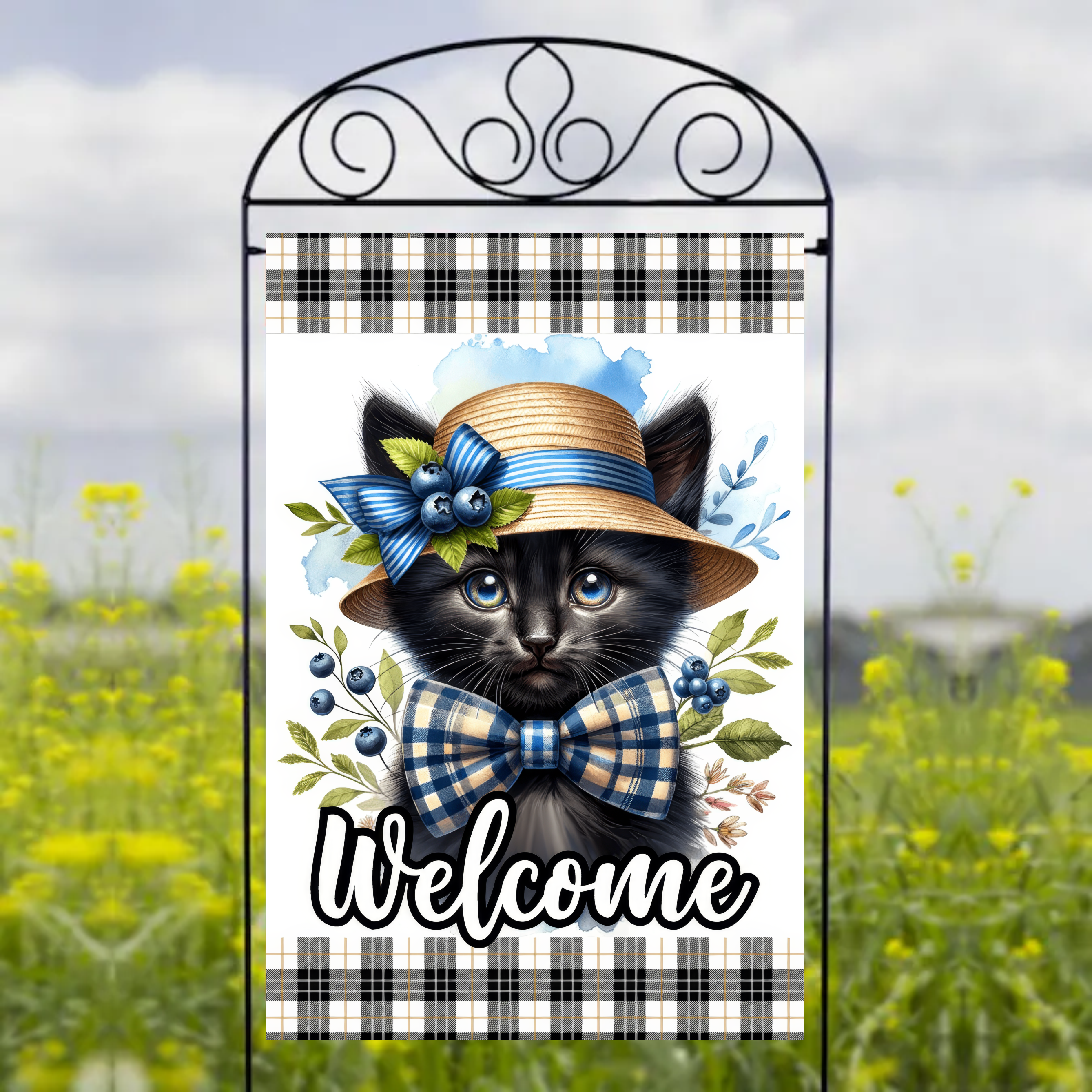 Welcome Cat - Garden Flag Sublimation Transfers
