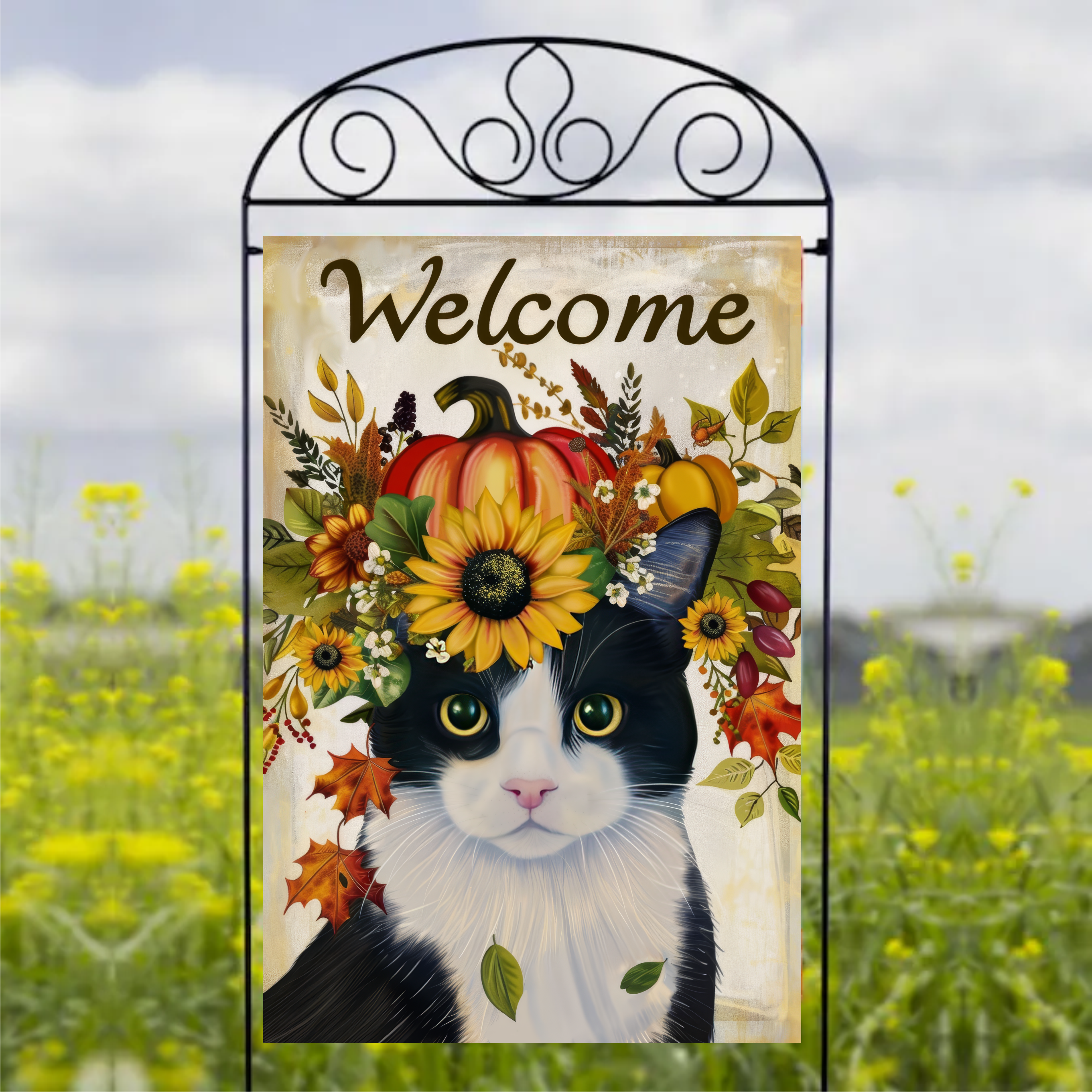 Welcome Cat - Garden Flag Sublimation Transfers
