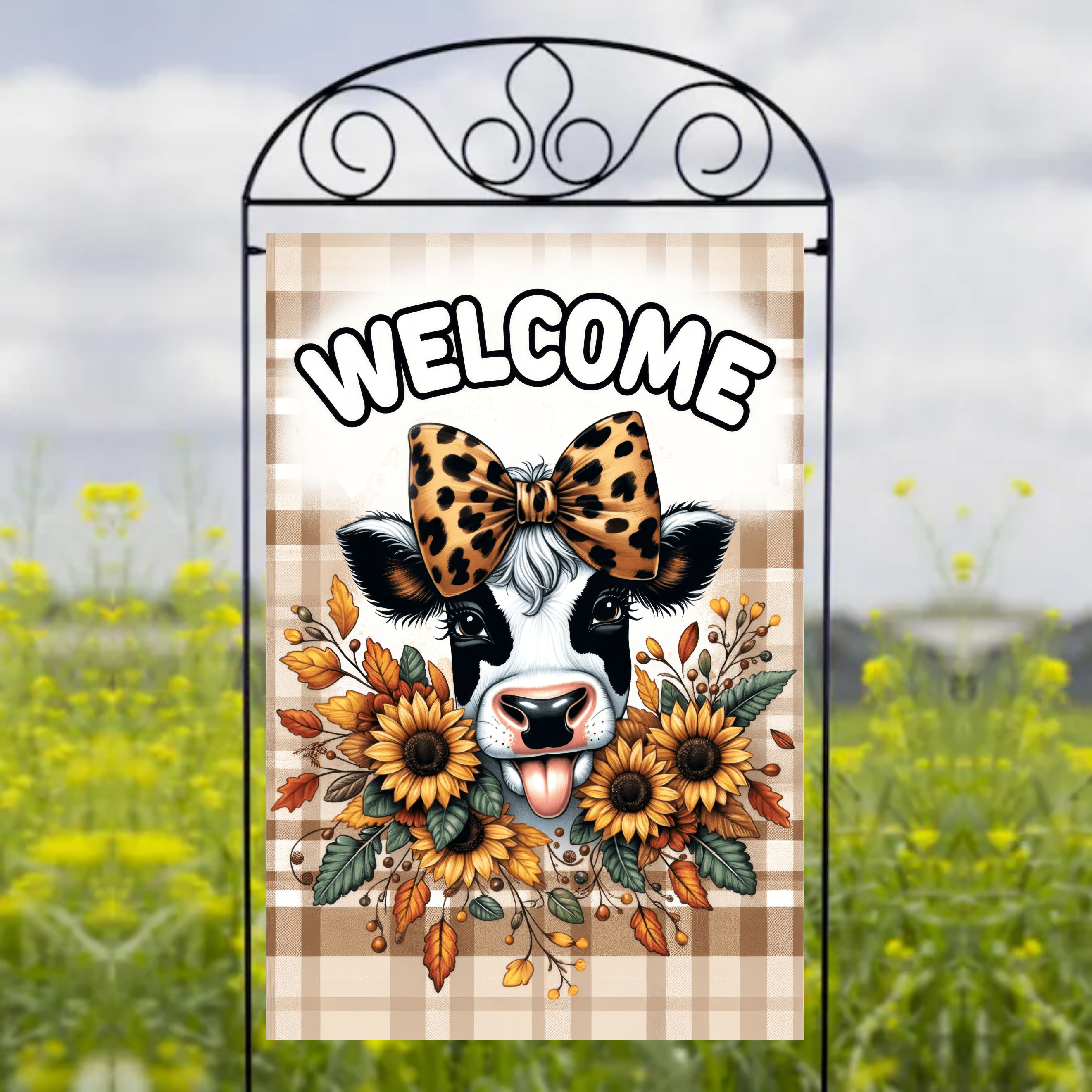 Welcome Sassy Cow - Garden Flag Sublimation Transfers