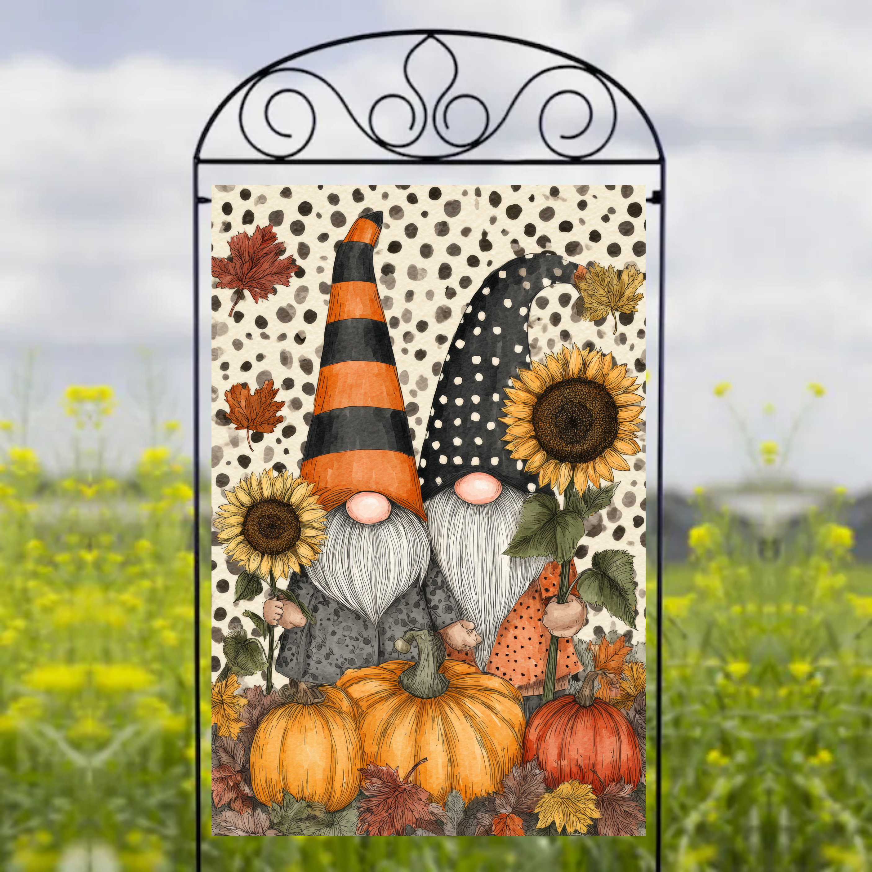 Autumn Gnome - Garden Flag Sublimation Transfers