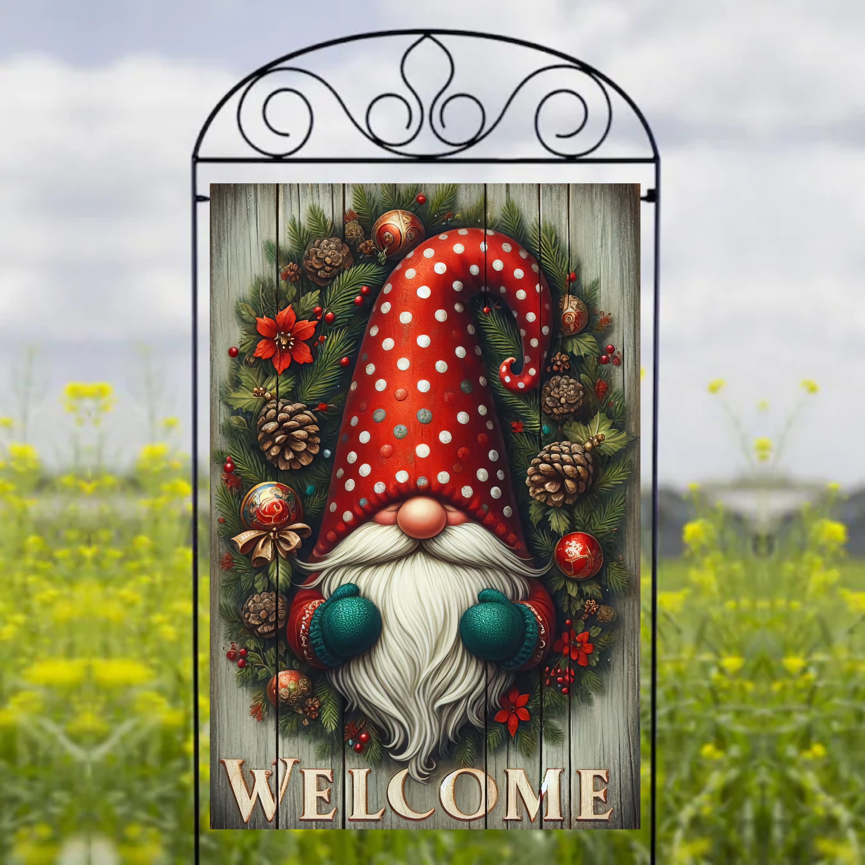 Christmas Gnome - Garden Flag Sublimation Transfers