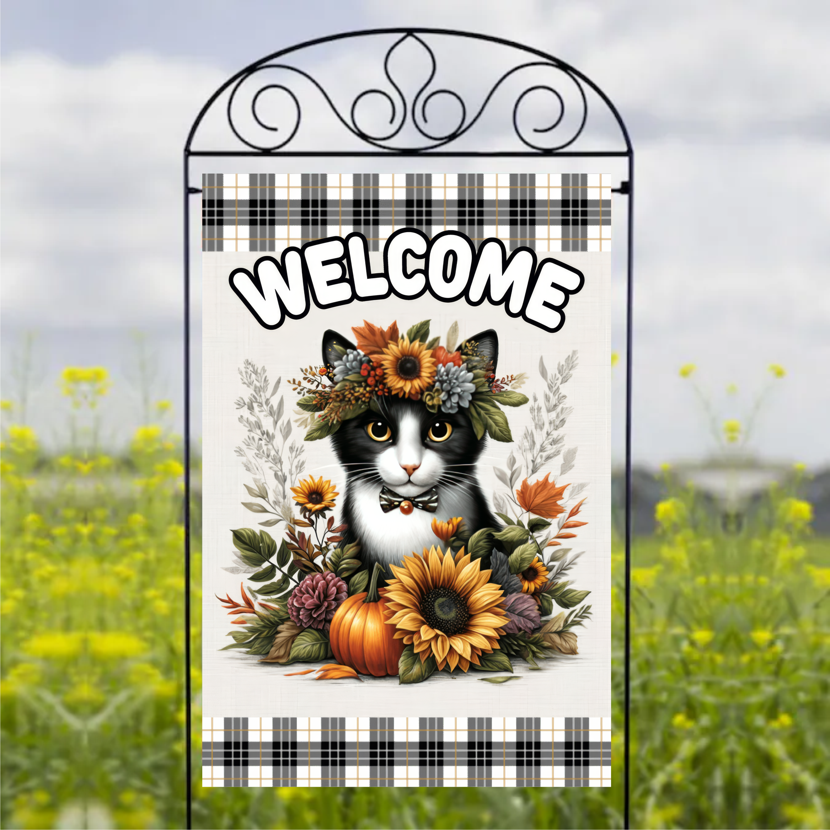 Welcome Cat - Garden Flag Sublimation Transfers